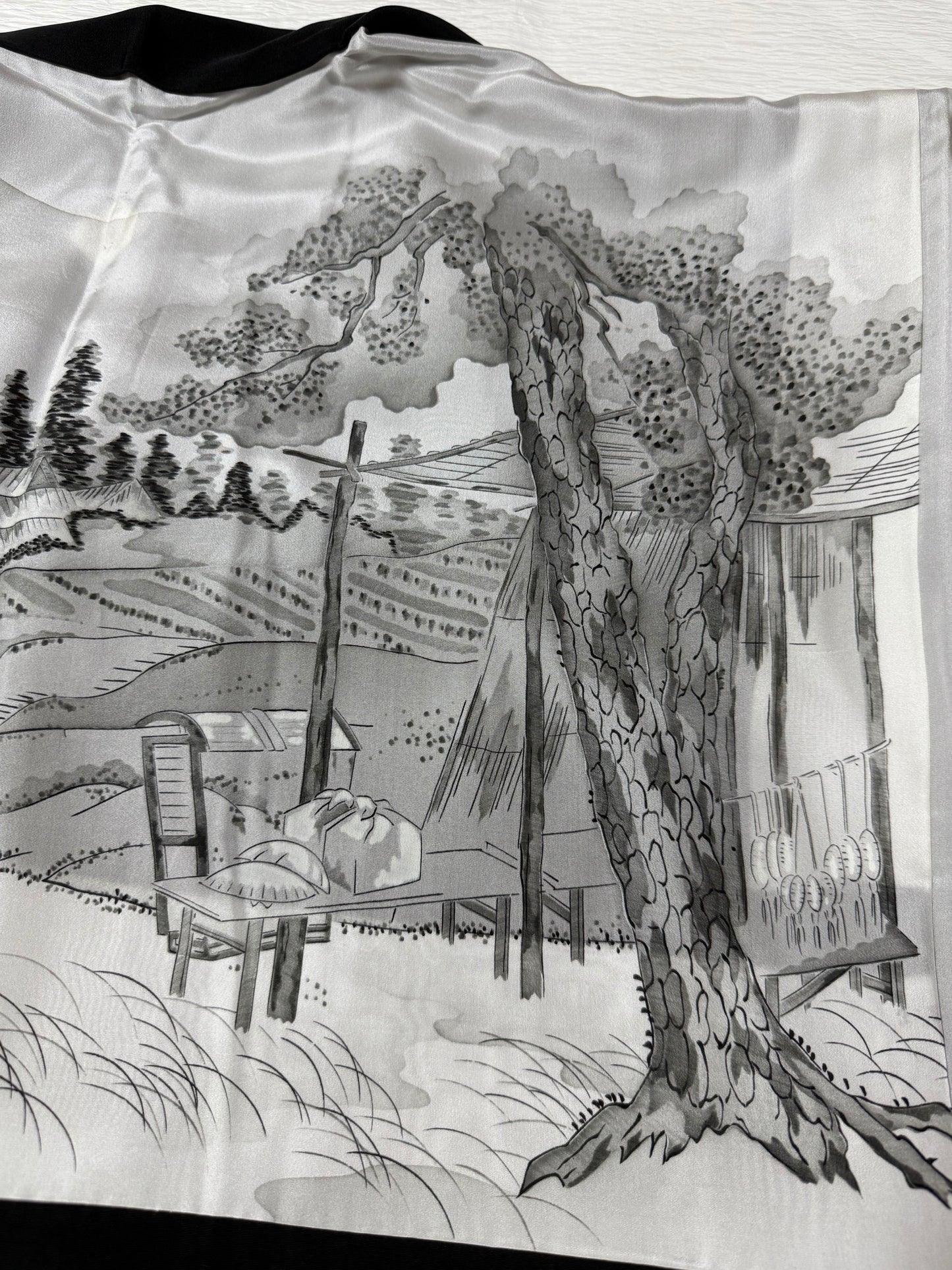 VINTAGE KUROMONTSUKI HAORI "kiso-Kaidou"