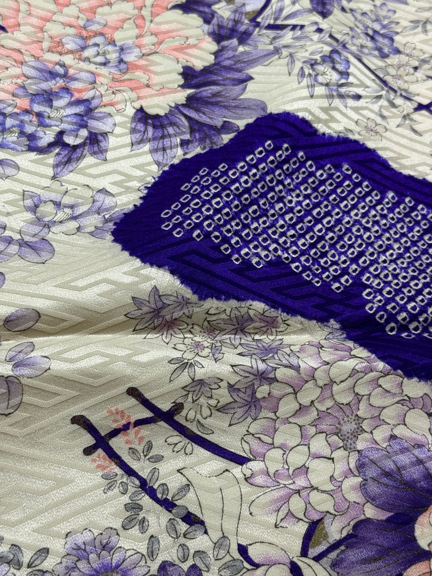 Redefining the Vintage Furisode Collection "white, purple"
