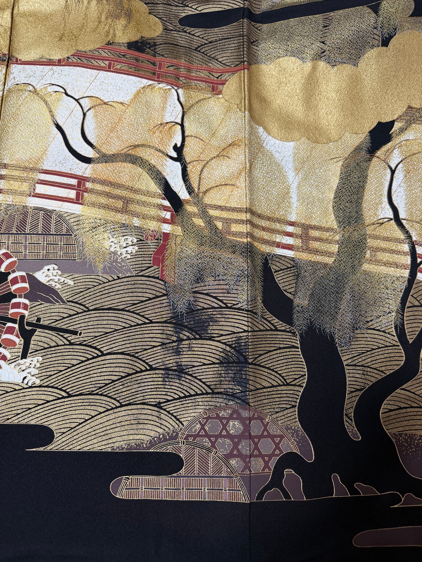 EDO-ZUMA SKIRT UPCYCLED FROM JAPANESE KIMONO "012"*damage