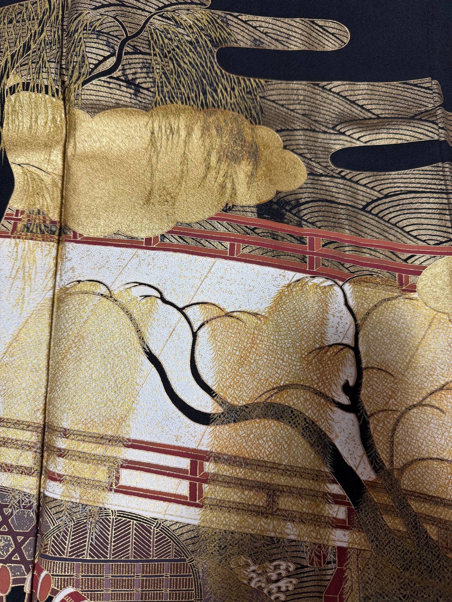 EDO-ZUMA SKIRT UPCYCLED FROM JAPANESE KIMONO "012"*damage