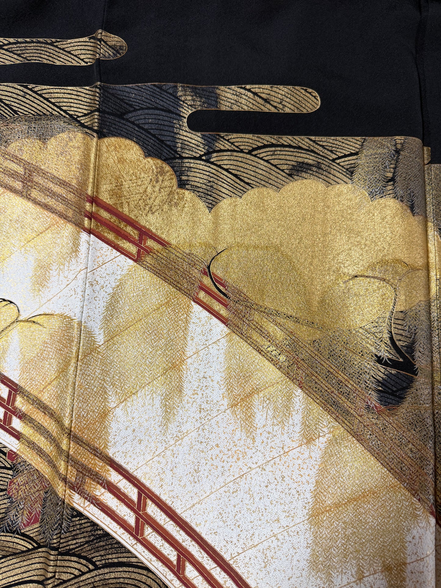 EDO-ZUMA SKIRT UPCYCLED FROM JAPANESE KIMONO "012"*damage