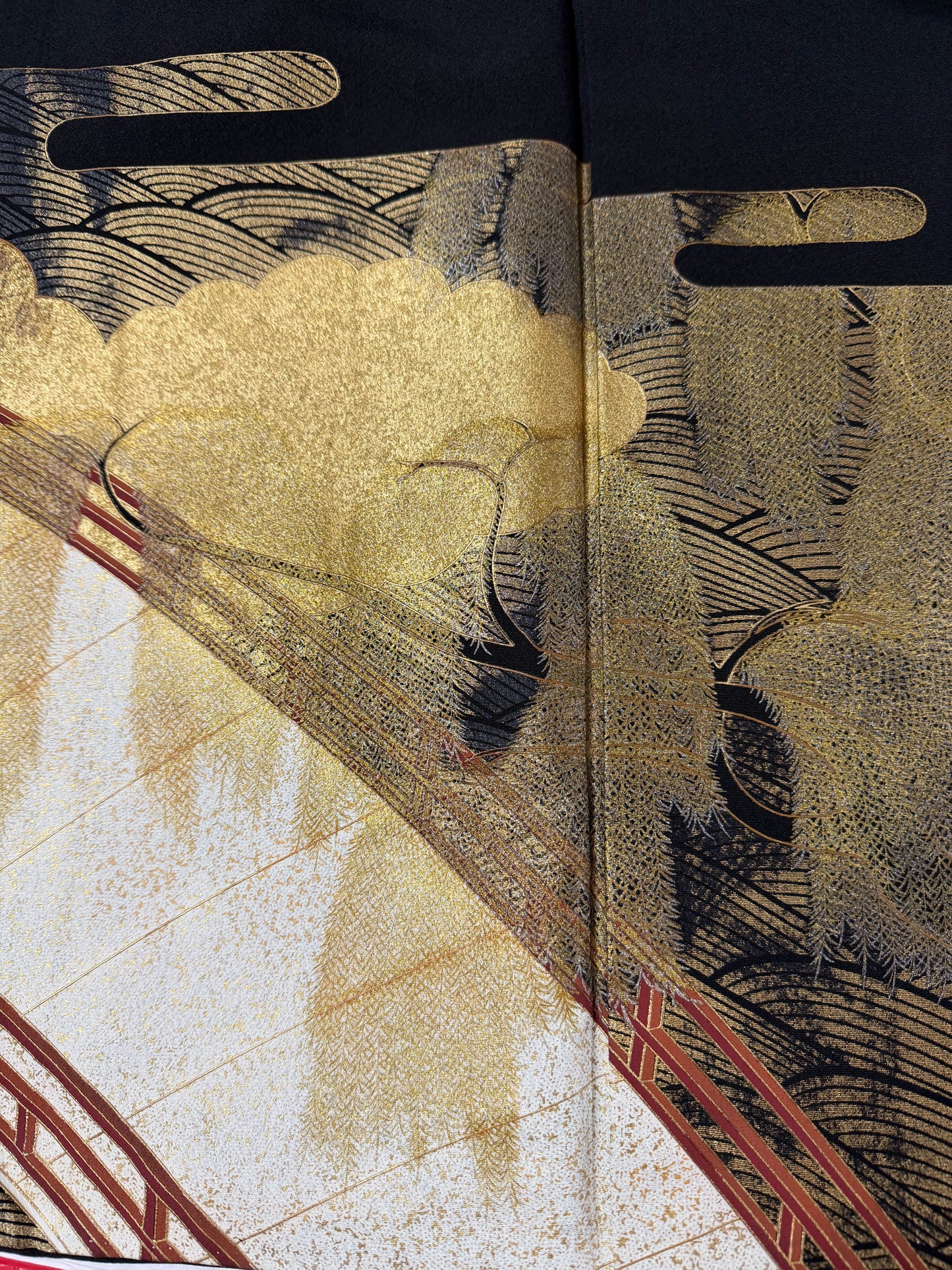 EDO-ZUMA SKIRT UPCYCLED FROM JAPANESE KIMONO "012"*damage