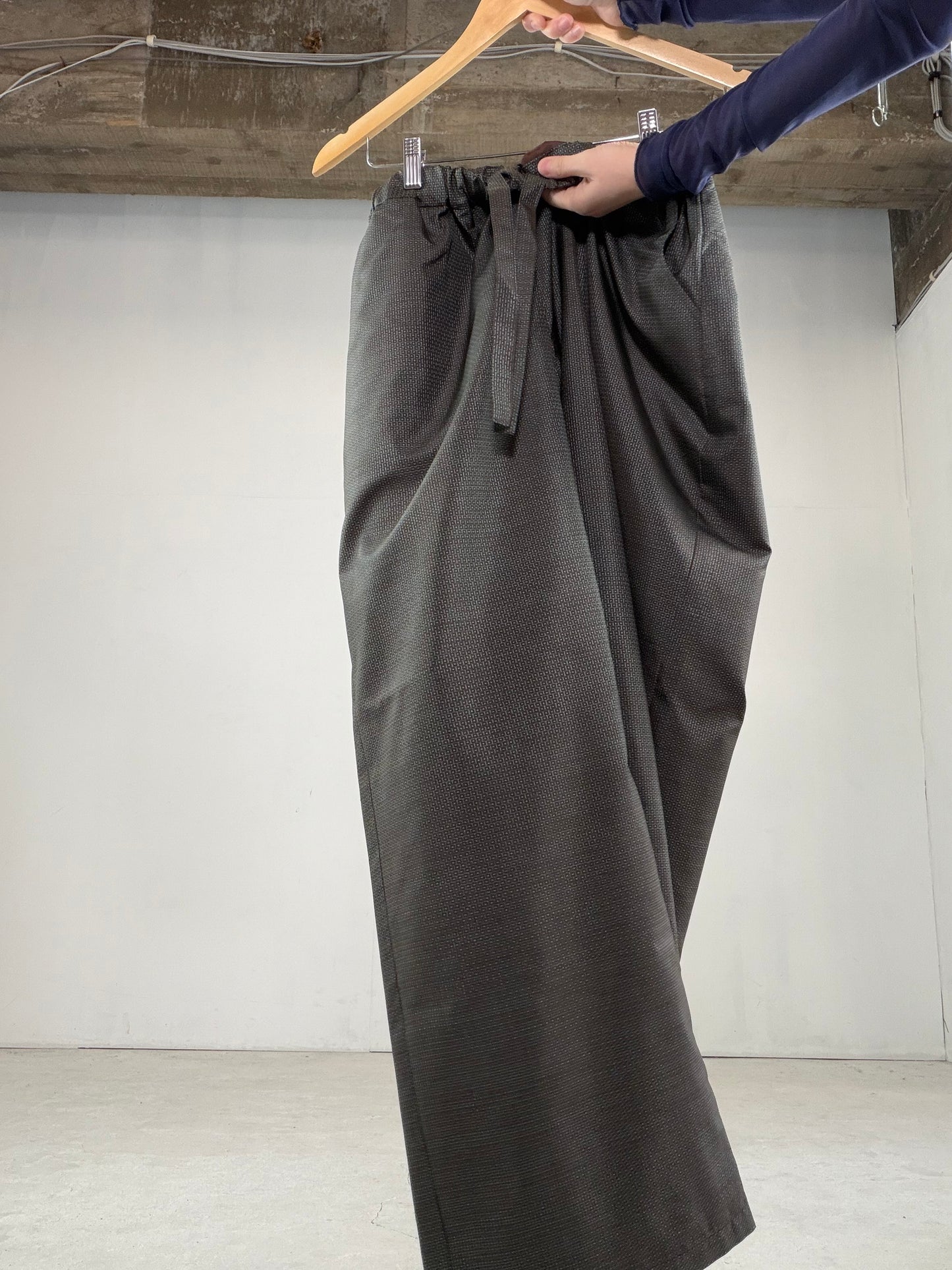Oshima Tsumugi HAORI  and KIMONO elastic waist pants upcycled from Japanese kimono" ASB007"