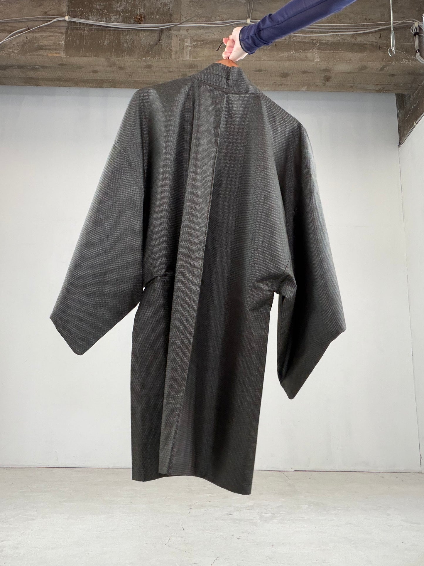 Oshima Tsumugi HAORI  and KIMONO elastic waist pants upcycled from Japanese kimono" ASB007"