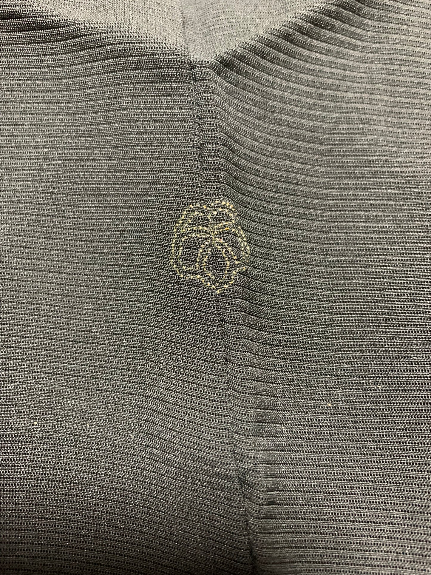 VINTAGE BLACK HAORI SHEER “ro, funade, kamon-tsuta"