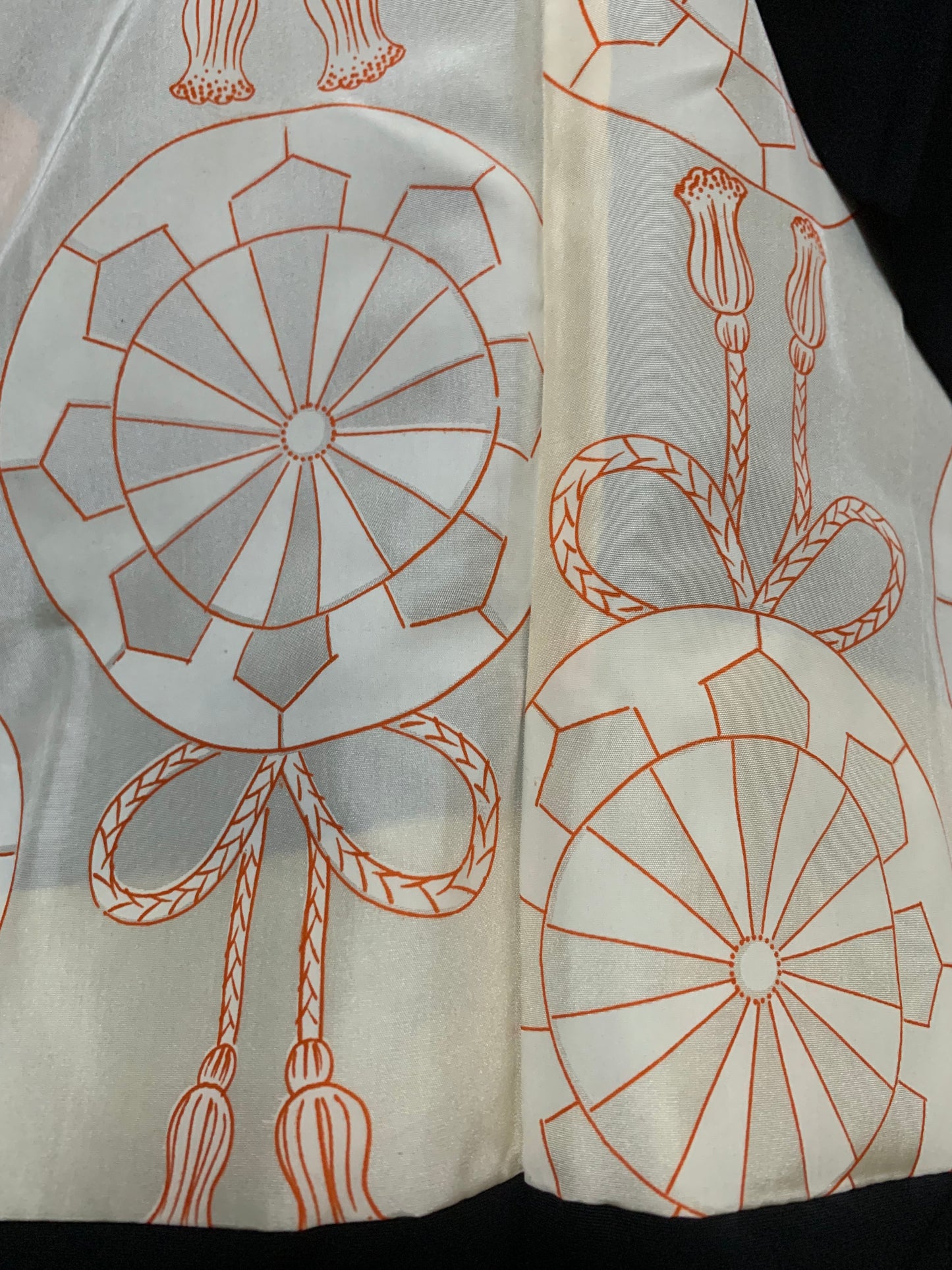 VINTAGE BLACK HAORI "shippo, beautiful inner pattern"