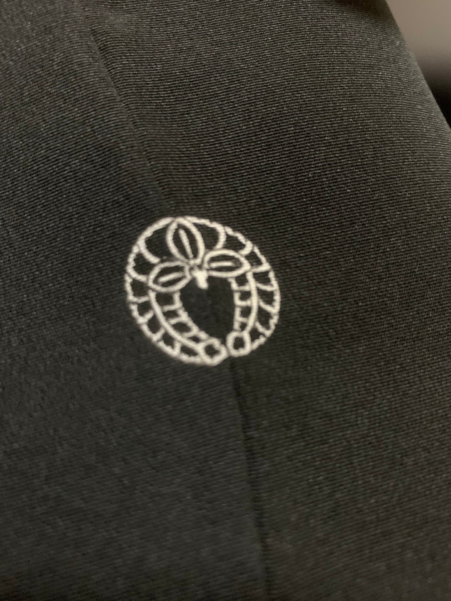 VINTAGE BLACK HAORI "youbana, showa, kamon"