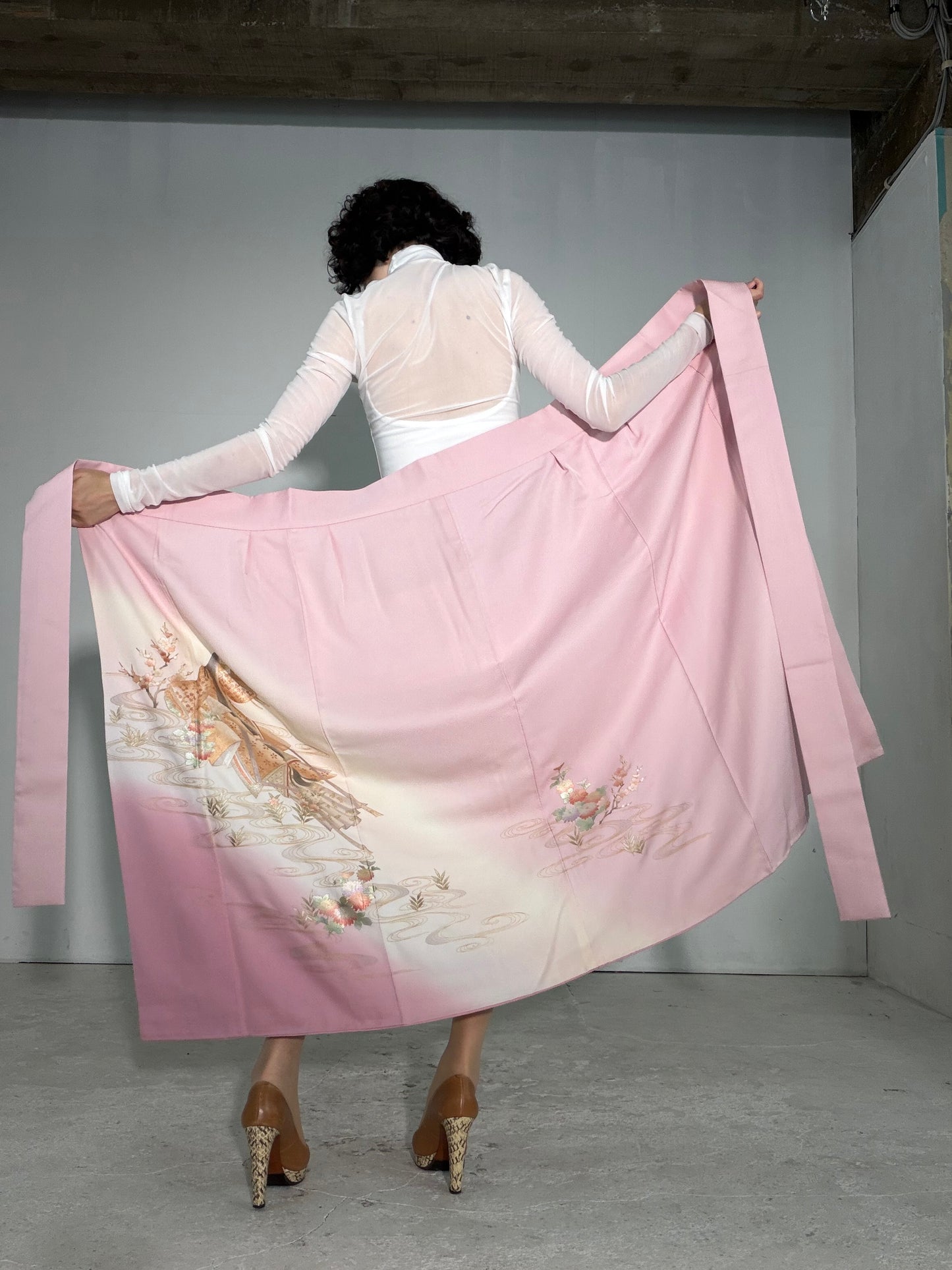 IROTOME SKIRT UPCYCLED FROM JAPANESE KIMONO "IRO135"