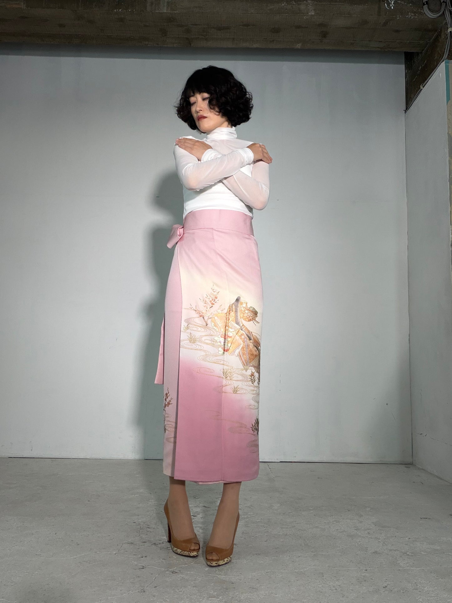 IROTOME SKIRT UPCYCLED FROM JAPANESE KIMONO "IRO135"