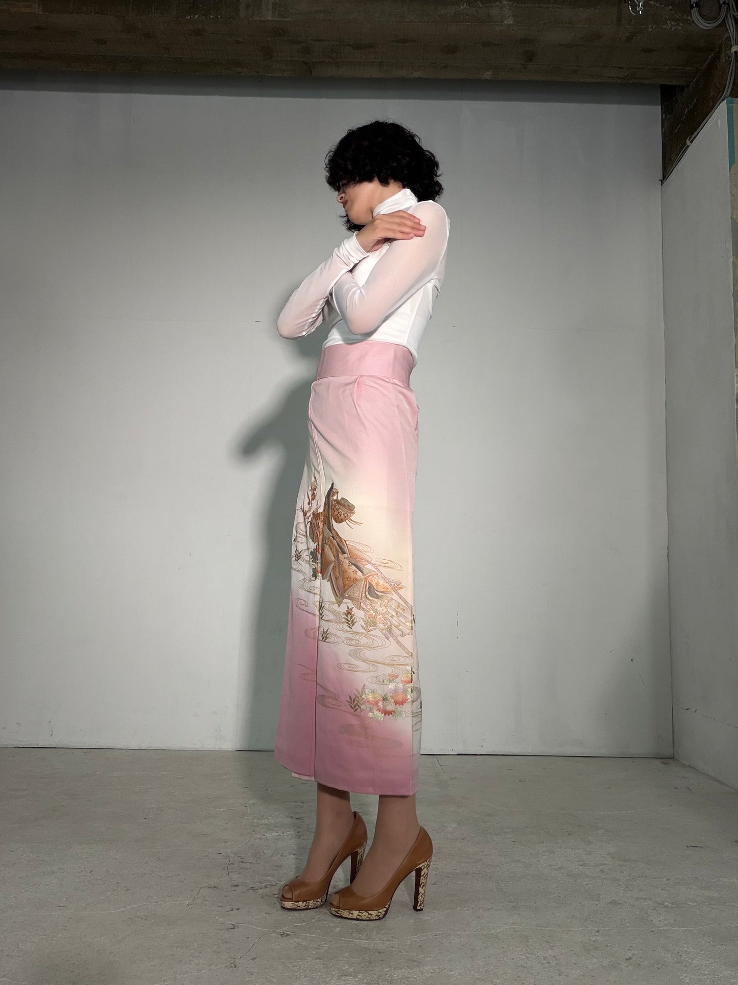 IROTOME SKIRT UPCYCLED FROM JAPANESE KIMONO "IRO135"