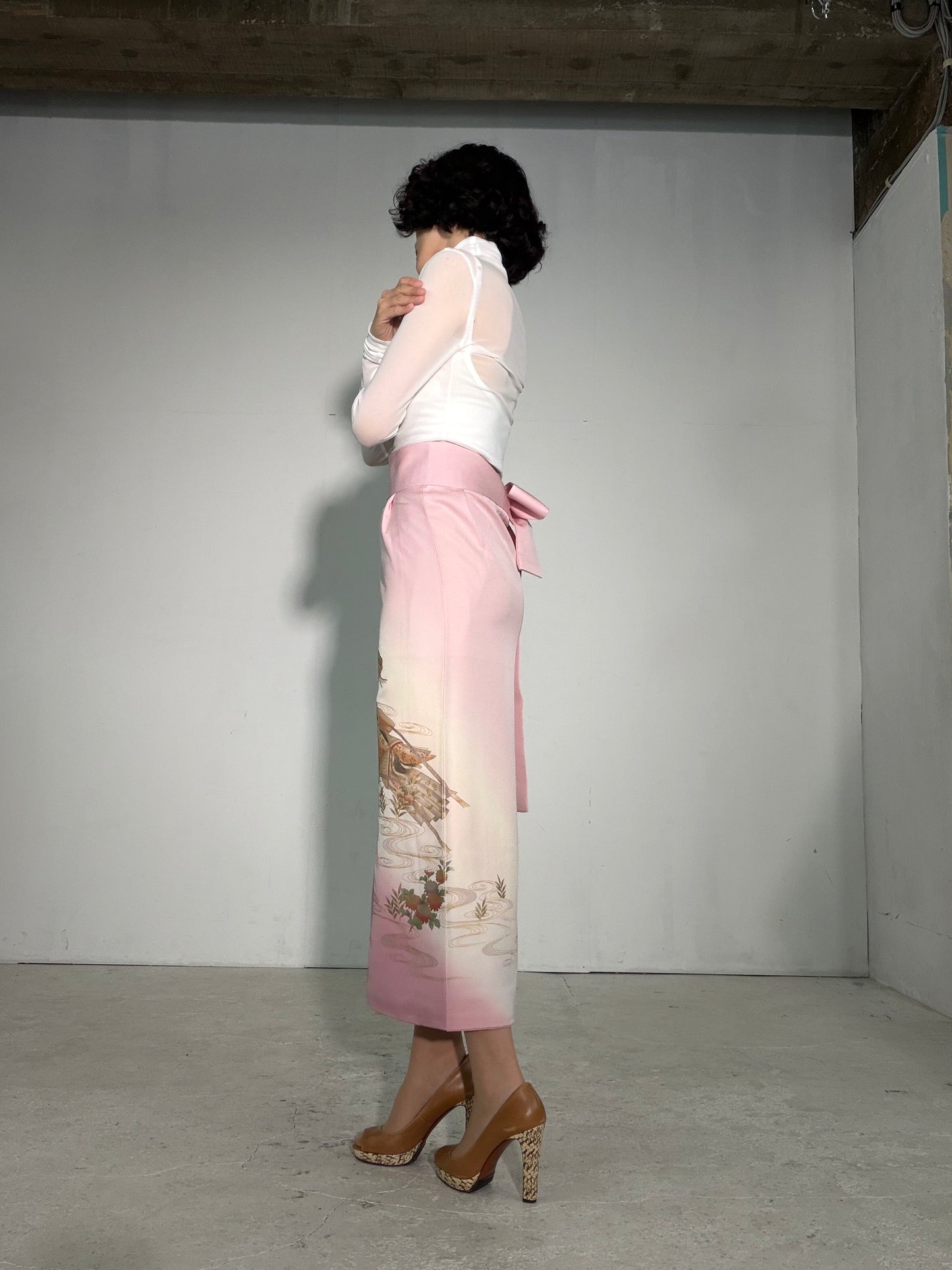 IROTOME SKIRT UPCYCLED FROM JAPANESE KIMONO "IRO135"