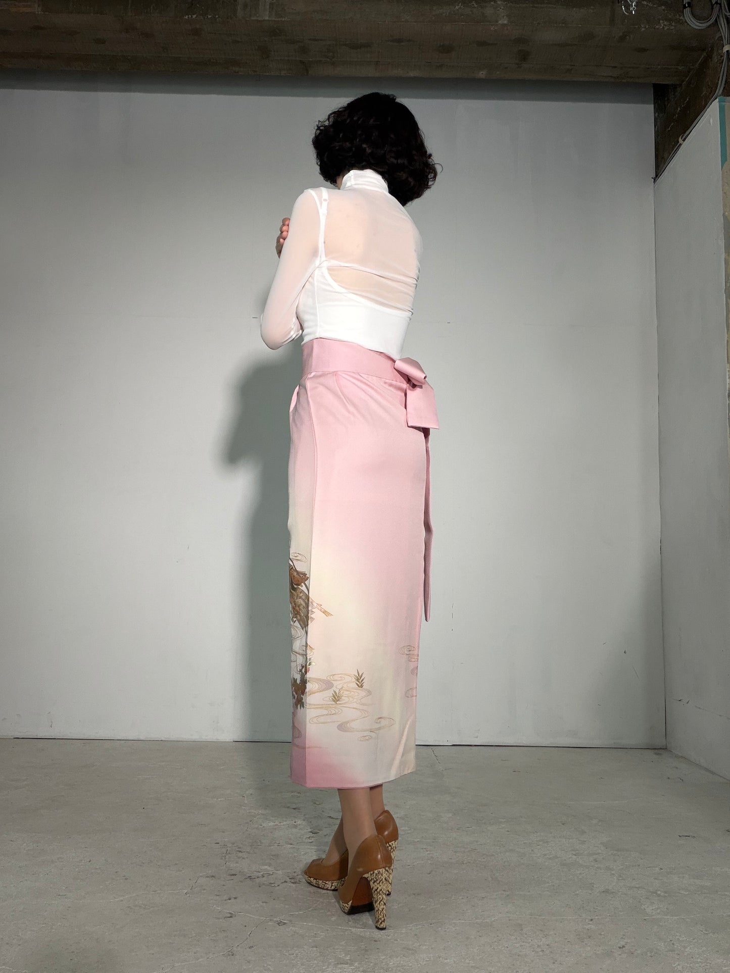 IROTOME SKIRT UPCYCLED FROM JAPANESE KIMONO "IRO135"