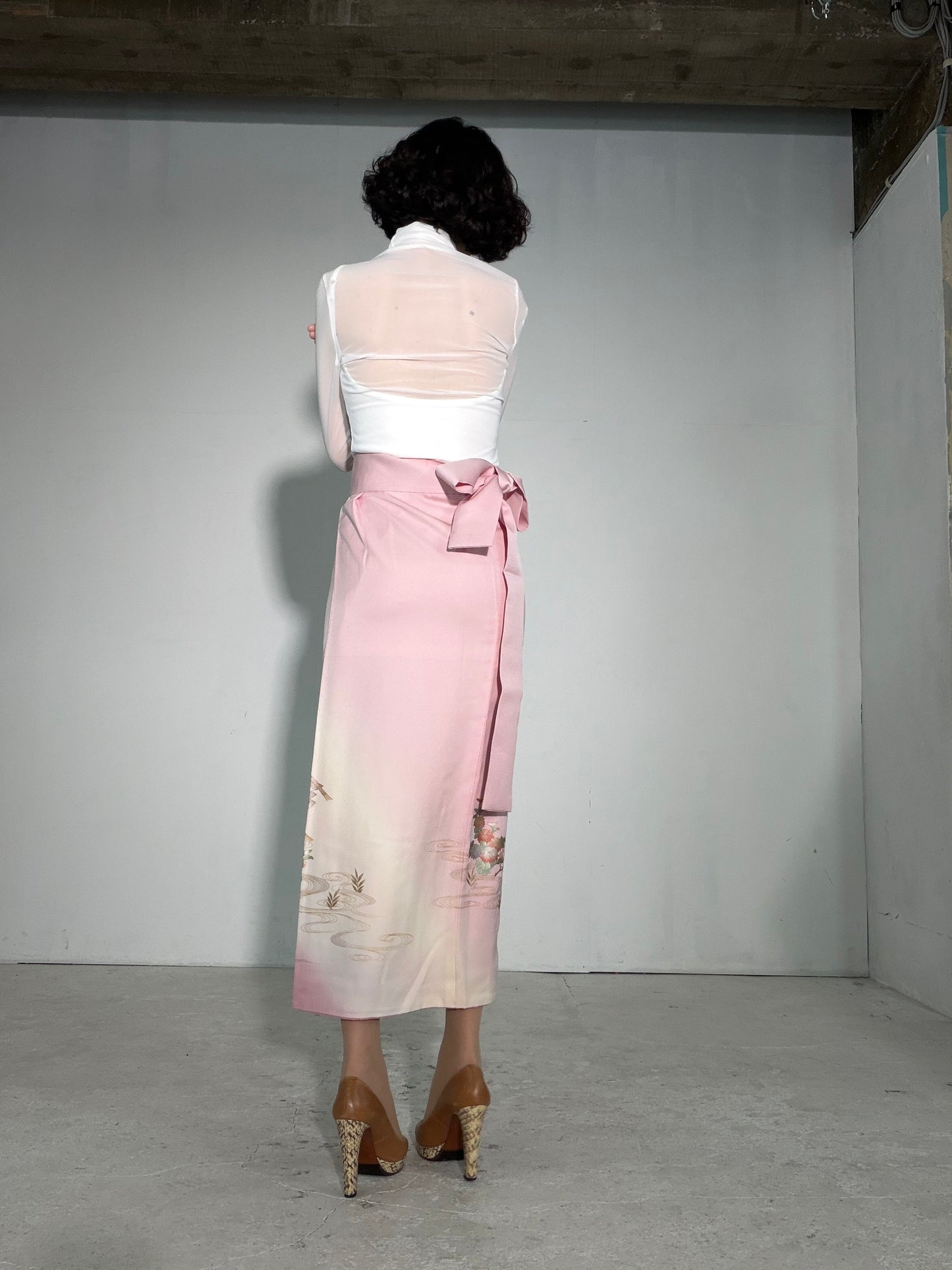 IROTOME SKIRT UPCYCLED FROM JAPANESE KIMONO "IRO135"