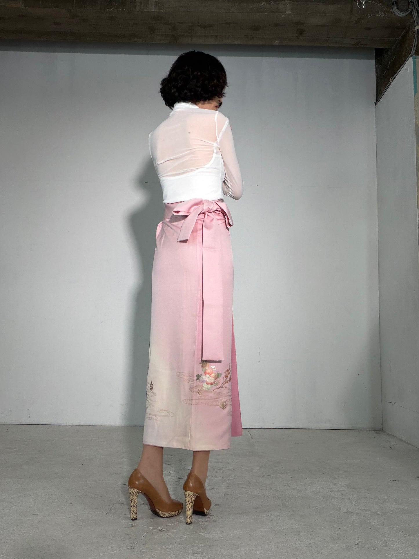 IROTOME SKIRT UPCYCLED FROM JAPANESE KIMONO "IRO135"