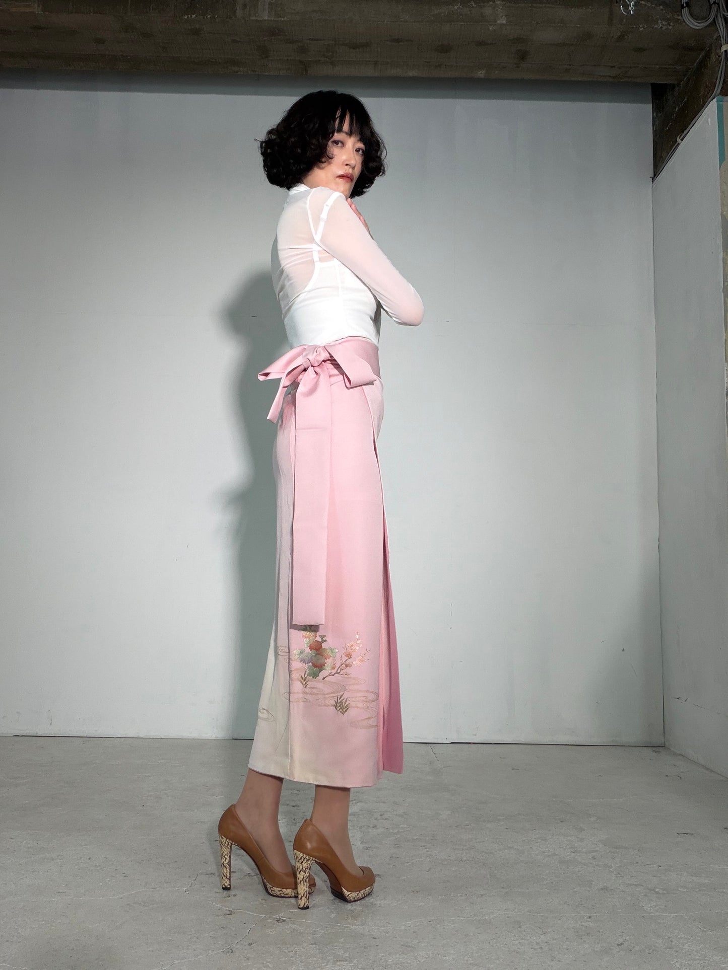 IROTOME SKIRT UPCYCLED FROM JAPANESE KIMONO "IRO135"