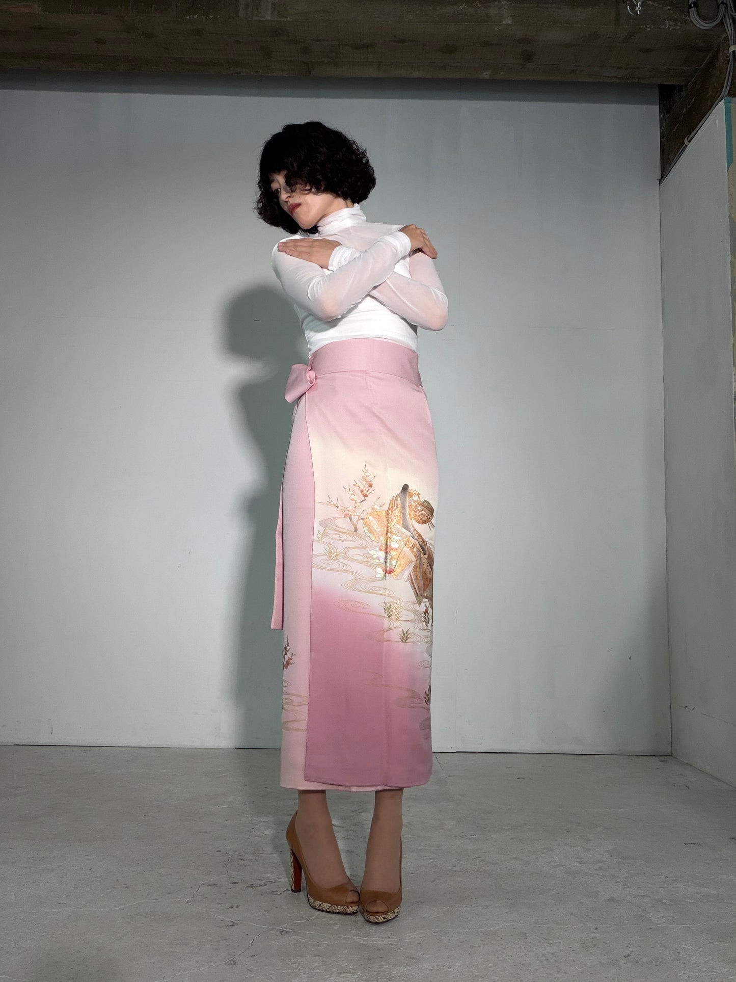 IROTOME SKIRT UPCYCLED FROM JAPANESE KIMONO "IRO135"