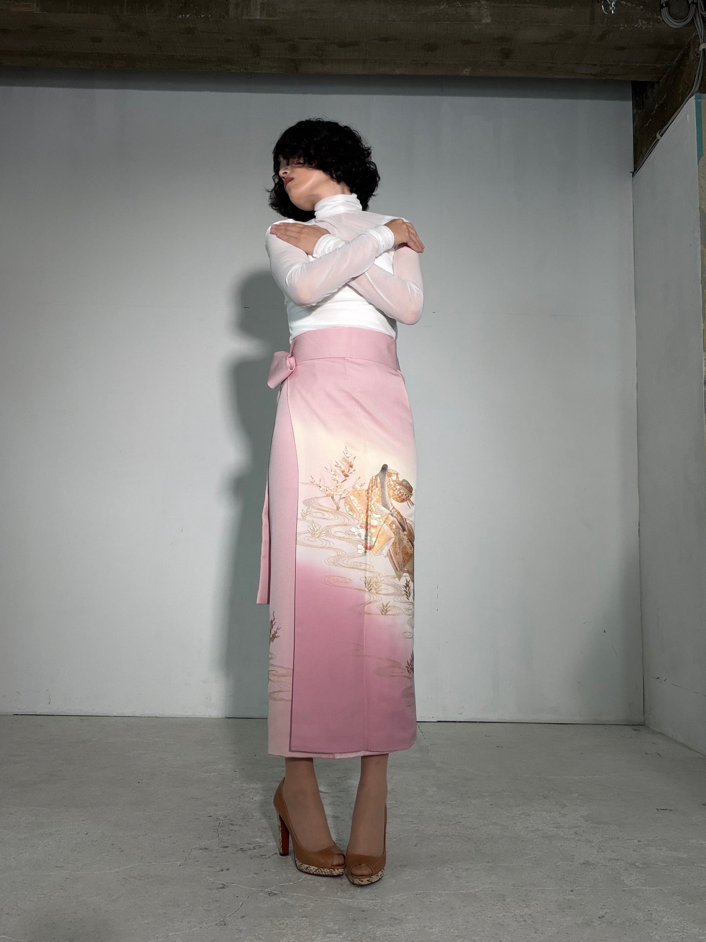 IROTOME SKIRT UPCYCLED FROM JAPANESE KIMONO "IRO135"