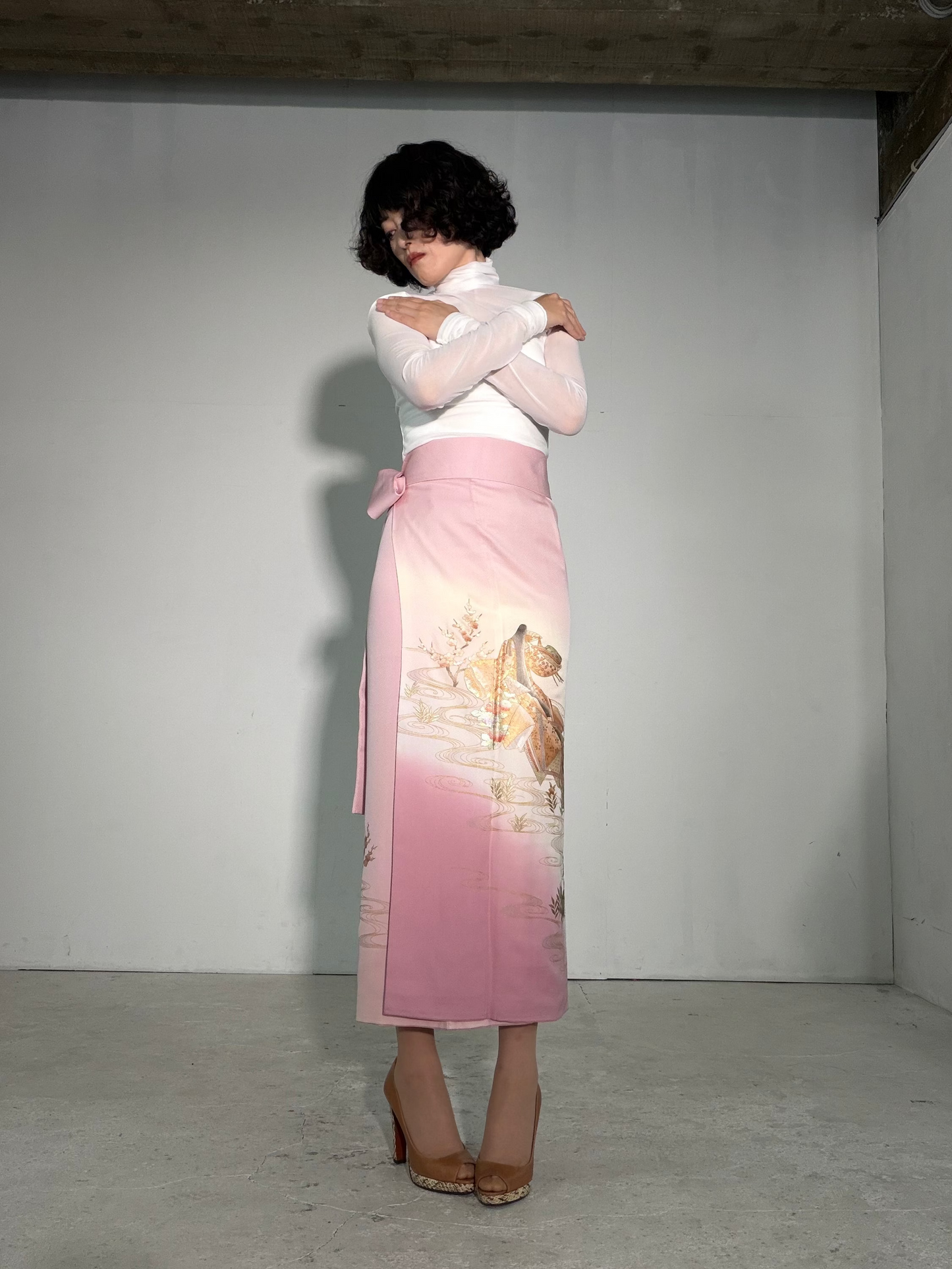 IROTOME SKIRT UPCYCLED FROM JAPANESE KIMONO "IRO135"