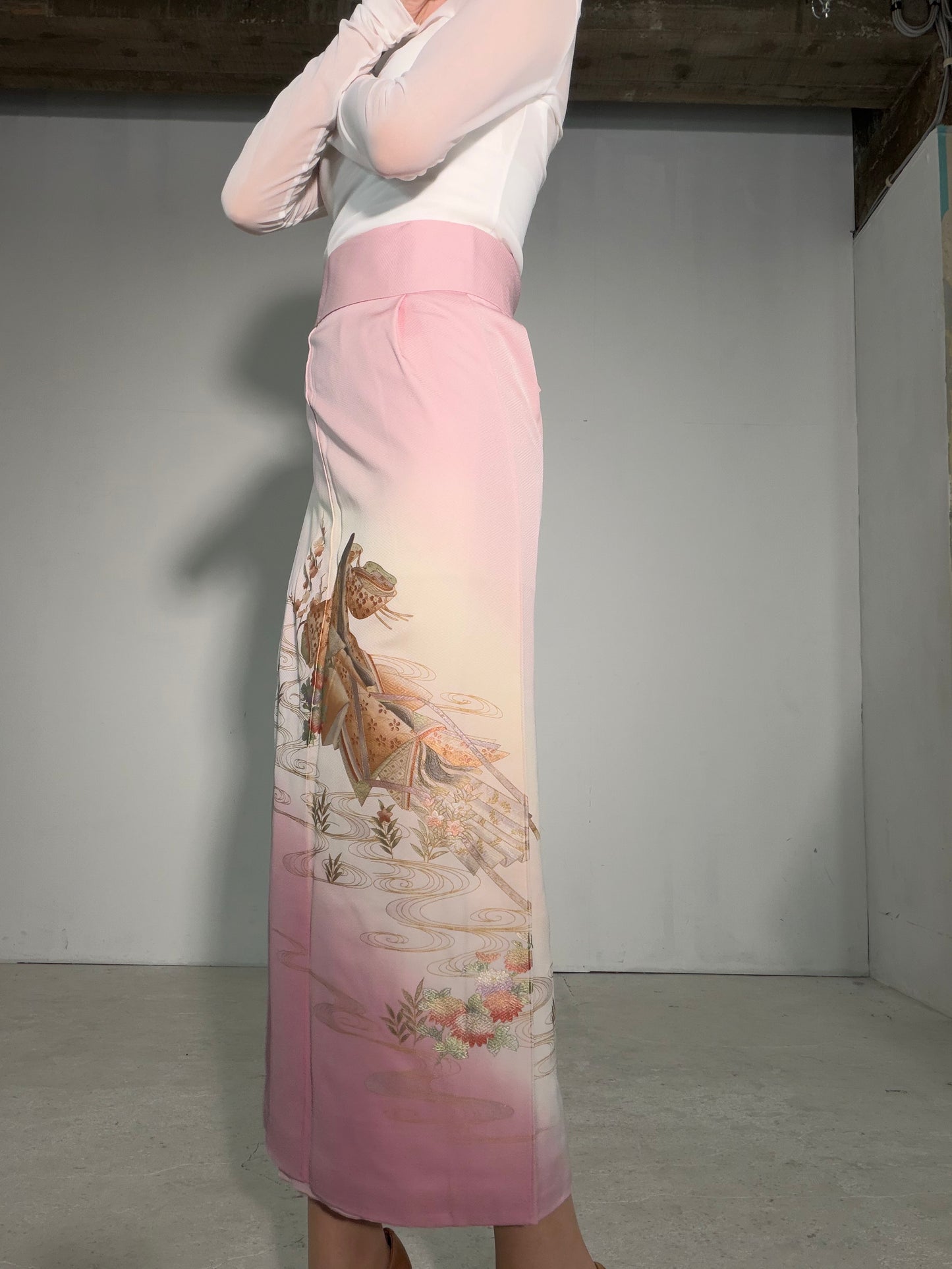 IROTOME SKIRT UPCYCLED FROM JAPANESE KIMONO "IRO135"