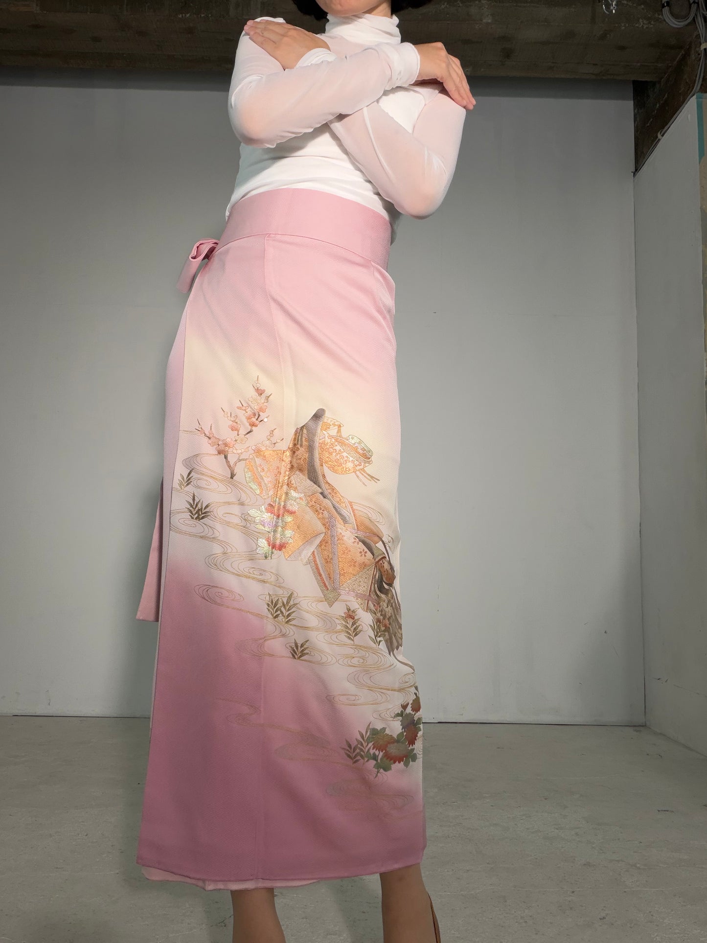 IROTOME SKIRT UPCYCLED FROM JAPANESE KIMONO "IRO135"