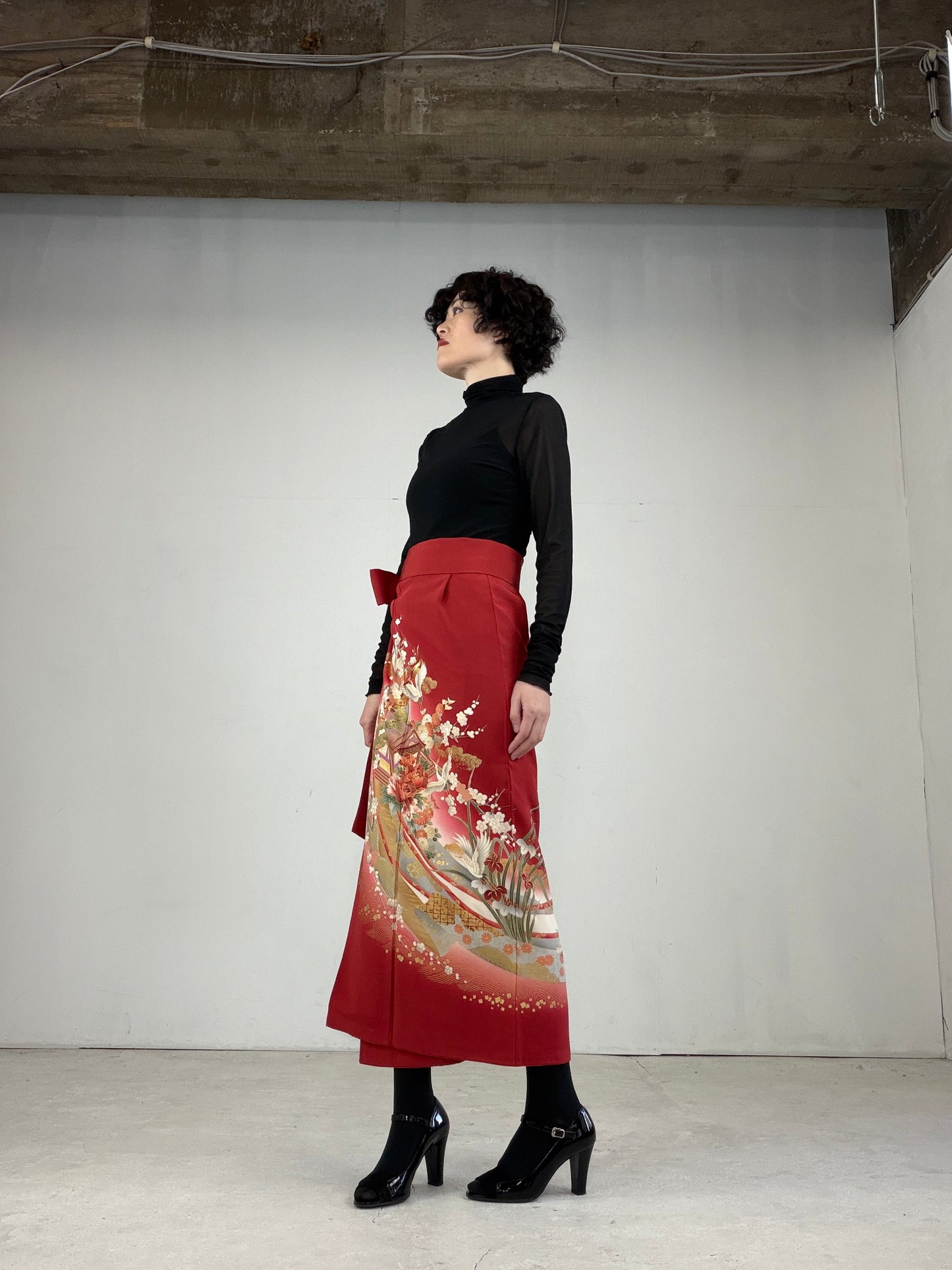 IROTOME SKIRT UPCYCLED FROM JAPANESE KIMONO "IRO121"