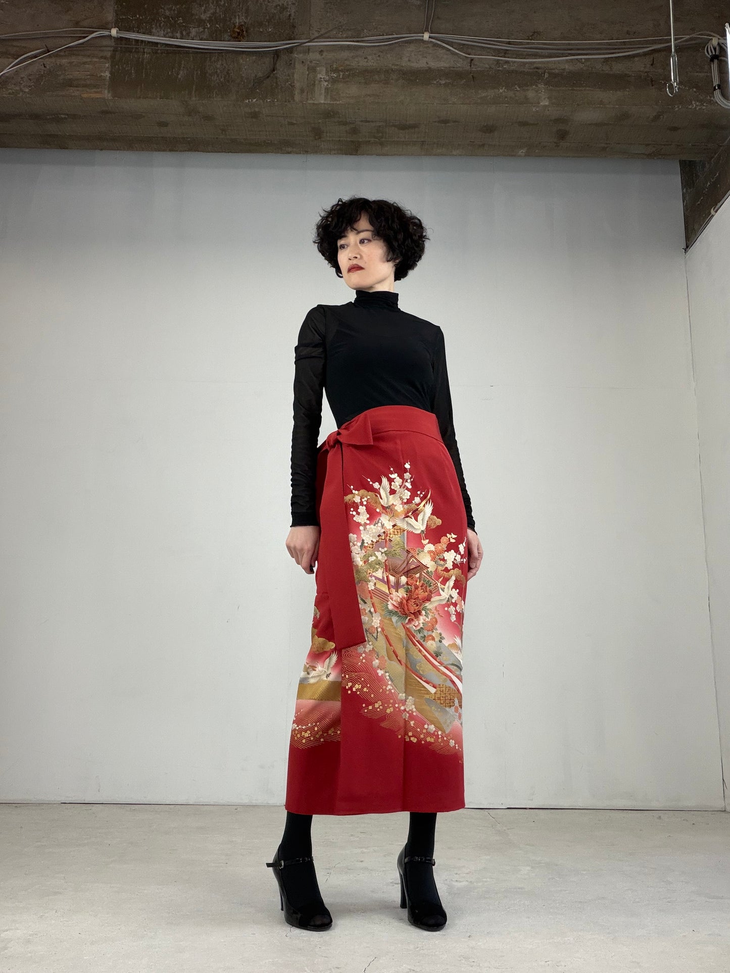 IROTOME SKIRT UPCYCLED FROM JAPANESE KIMONO "IRO121"