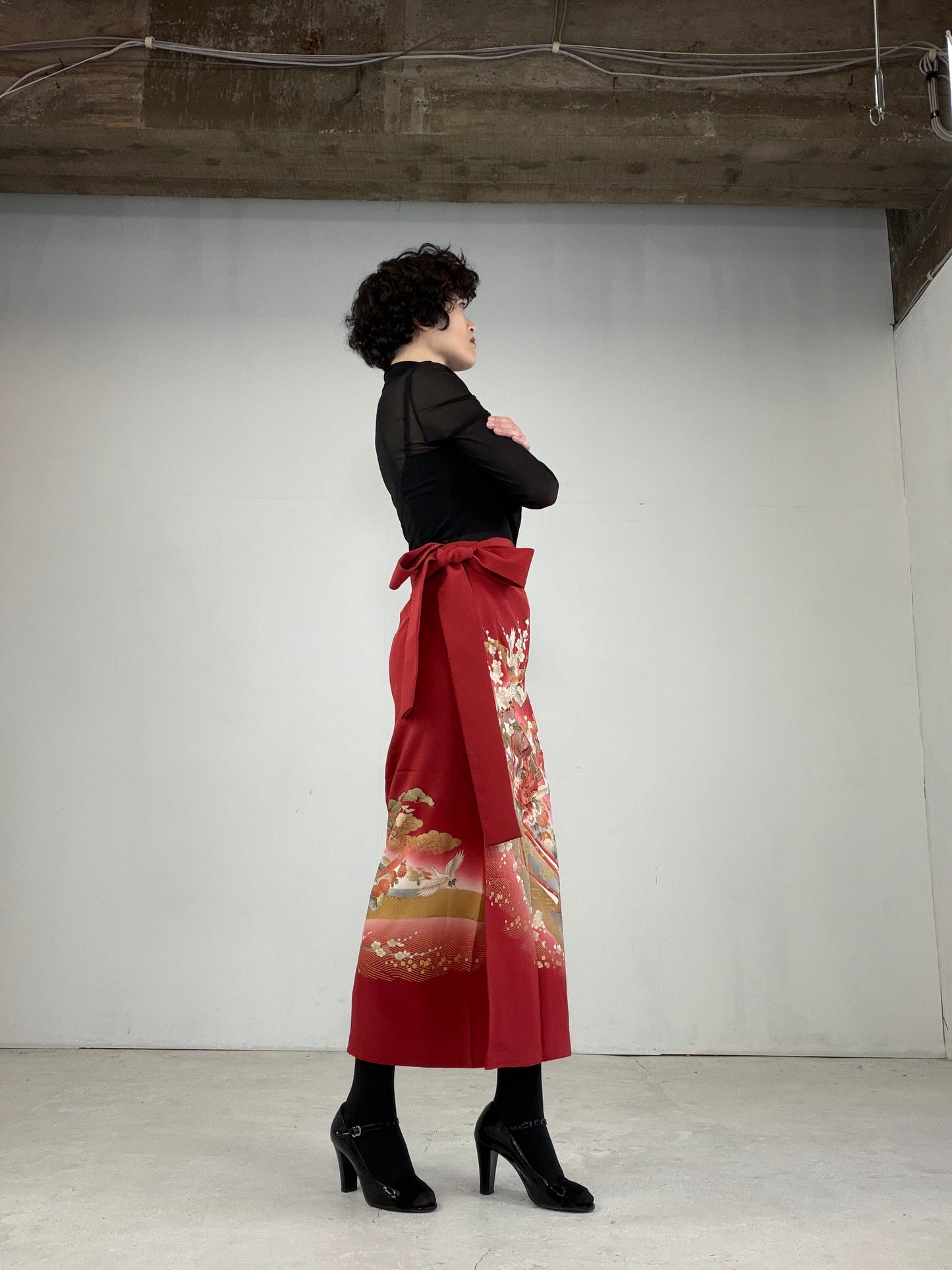 IROTOME SKIRT UPCYCLED FROM JAPANESE KIMONO "IRO121"