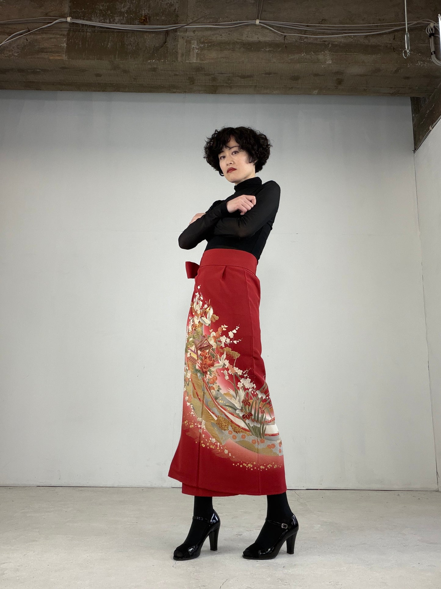 IROTOME SKIRT UPCYCLED FROM JAPANESE KIMONO "IRO121"