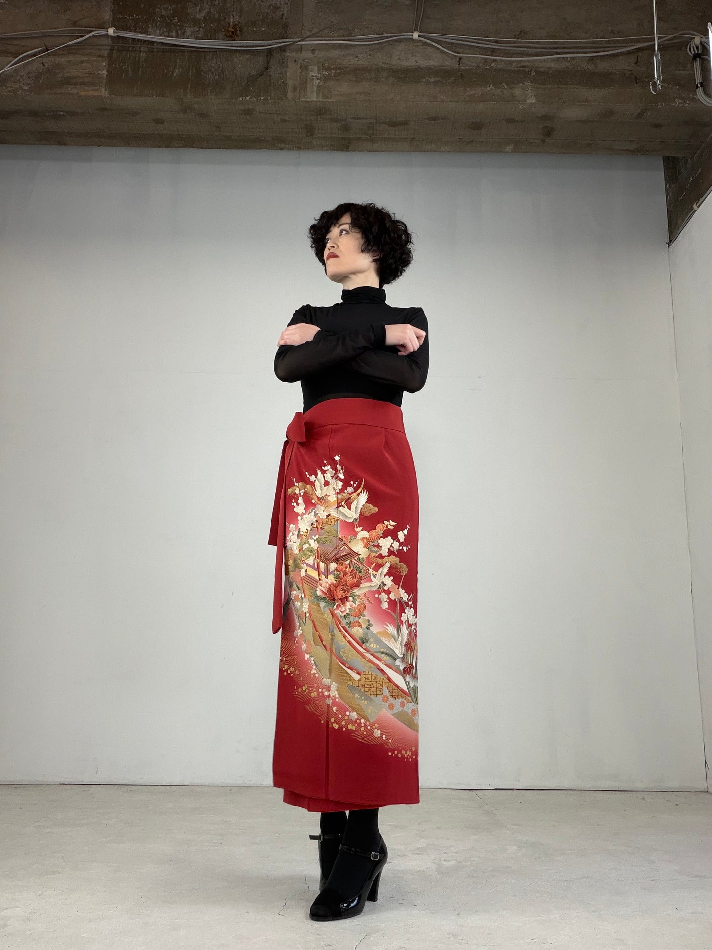 IROTOME SKIRT UPCYCLED FROM JAPANESE KIMONO "IRO121"