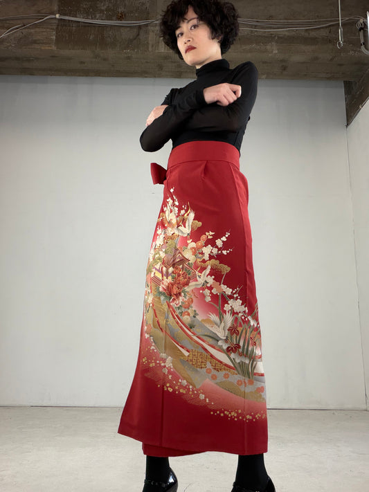 IROTOME SKIRT UPCYCLED FROM JAPANESE KIMONO "IRO121"