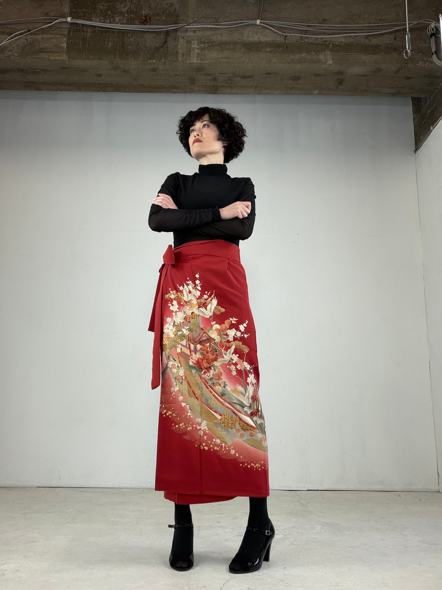 IROTOME SKIRT UPCYCLED FROM JAPANESE KIMONO "IRO121"
