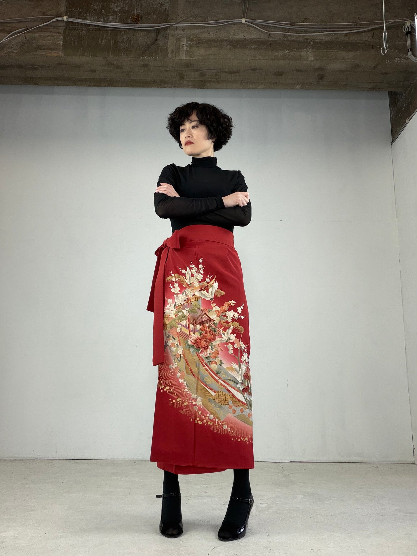 IROTOME SKIRT UPCYCLED FROM JAPANESE KIMONO "IRO121"