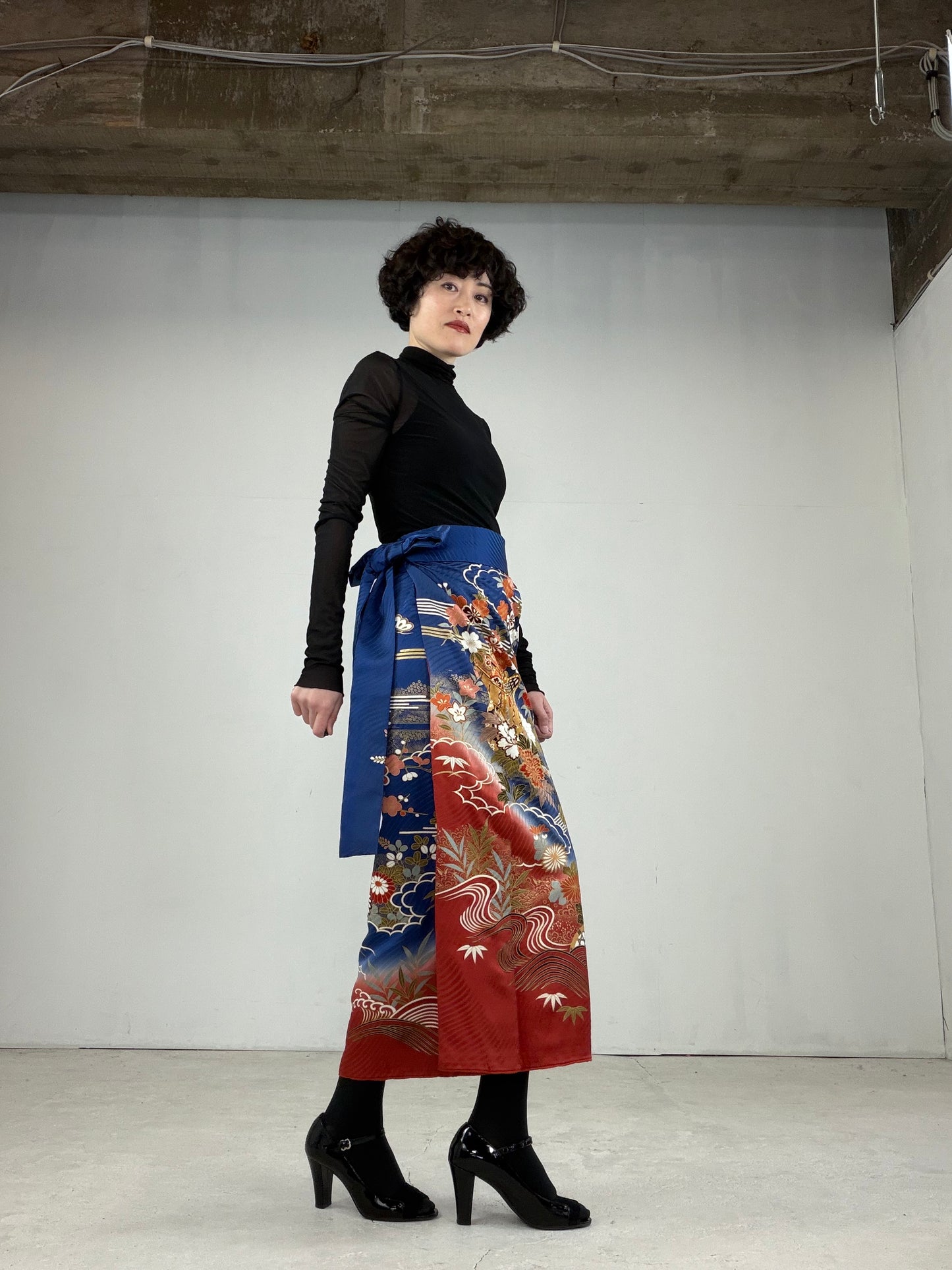 IROTOME SKIRT UPCYCLED FROM JAPANESE KIMONO "IRO120"