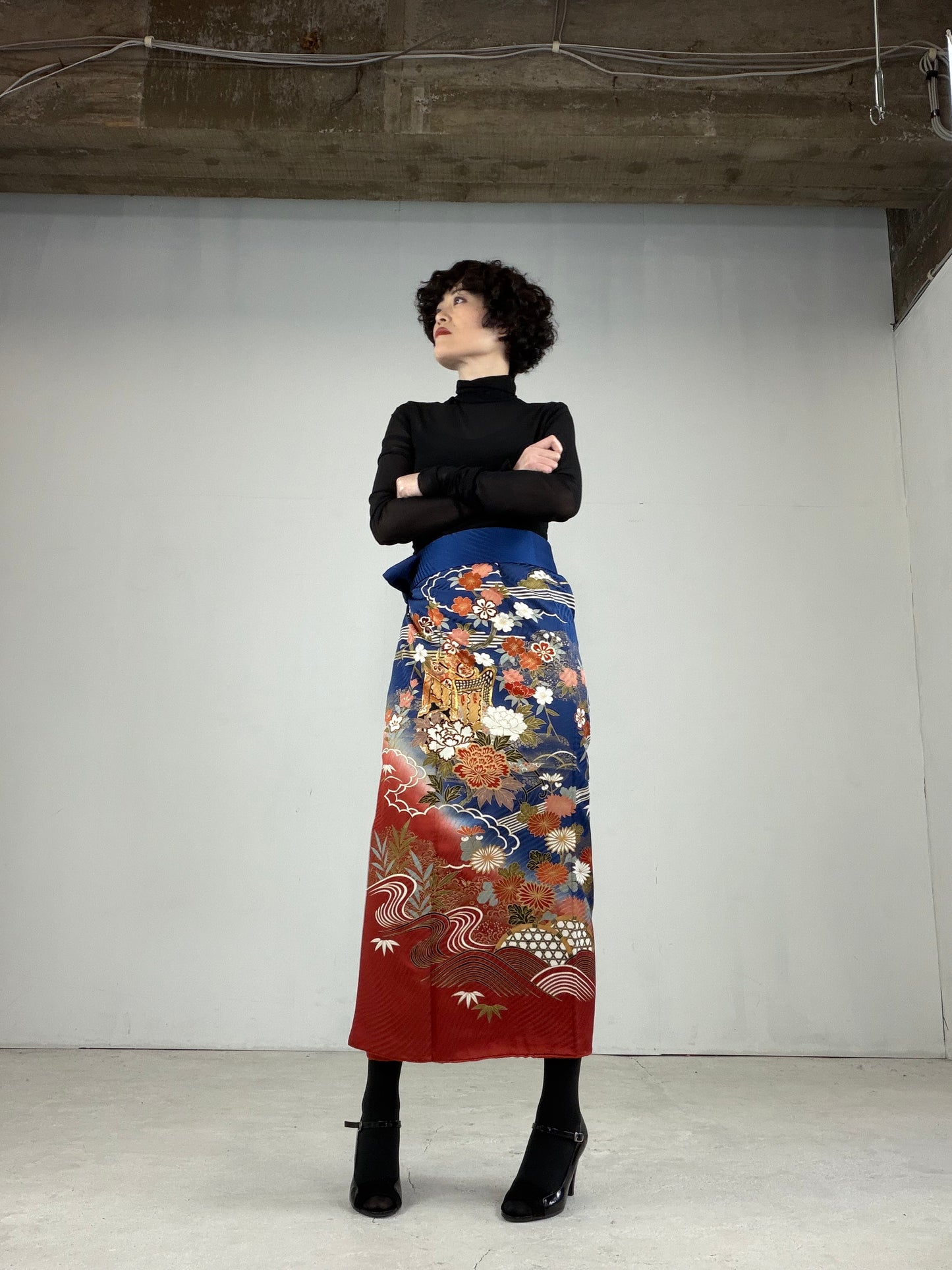 IROTOME SKIRT UPCYCLED FROM JAPANESE KIMONO "IRO120"