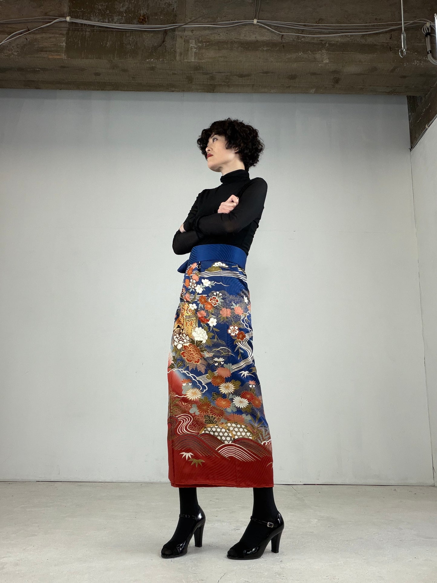 IROTOME SKIRT UPCYCLED FROM JAPANESE KIMONO "IRO120"