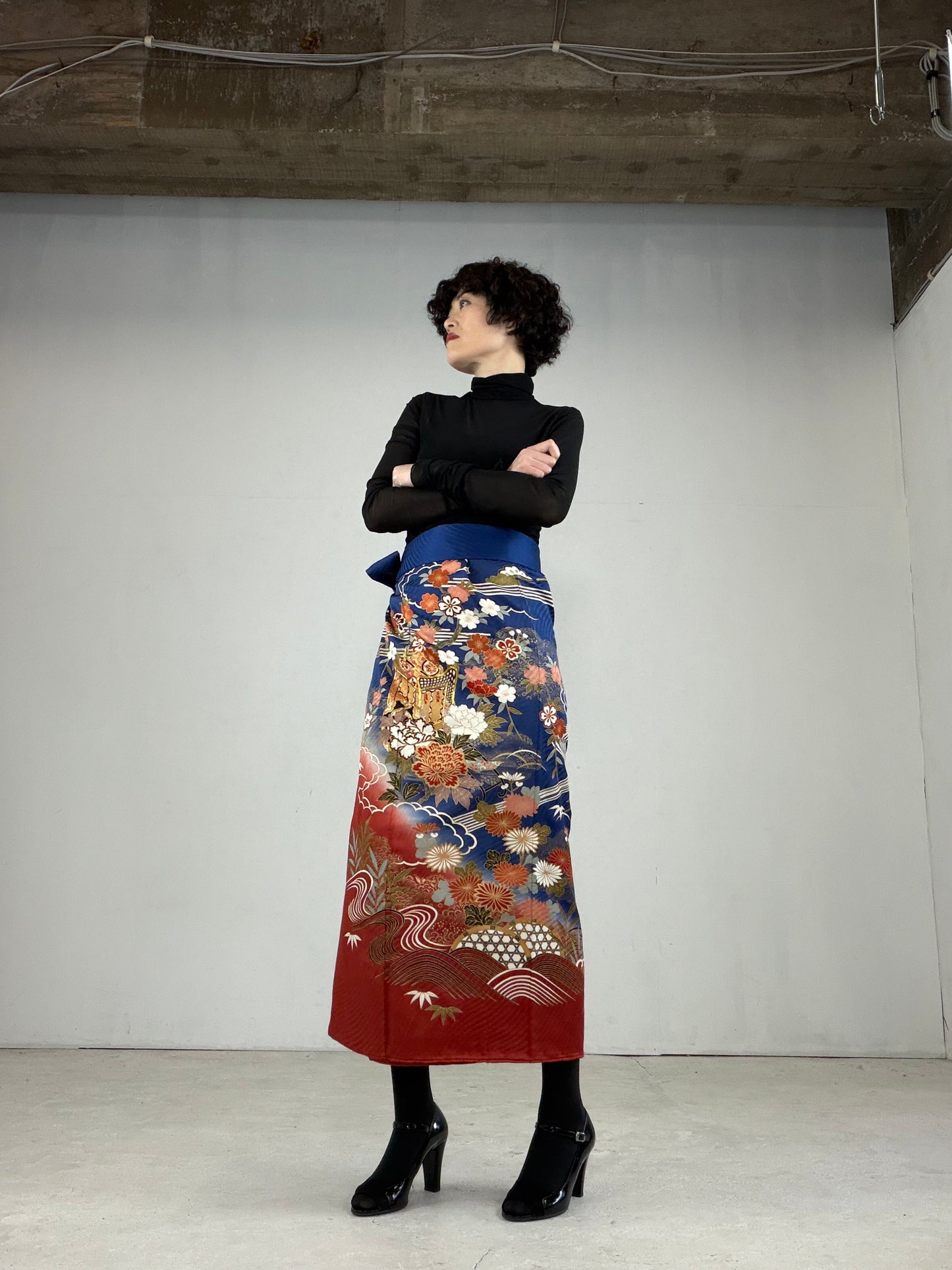 IROTOME SKIRT UPCYCLED FROM JAPANESE KIMONO "IRO120"