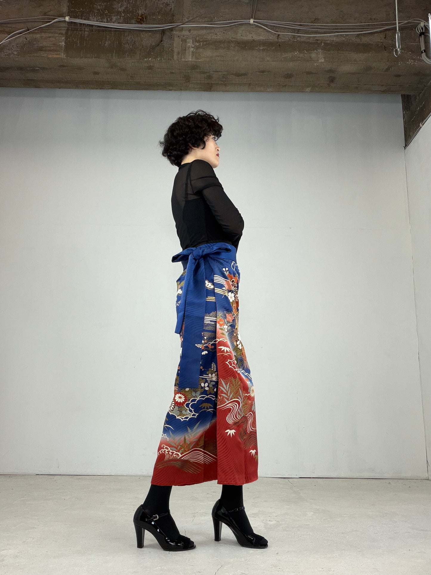 IROTOME SKIRT UPCYCLED FROM JAPANESE KIMONO "IRO120"