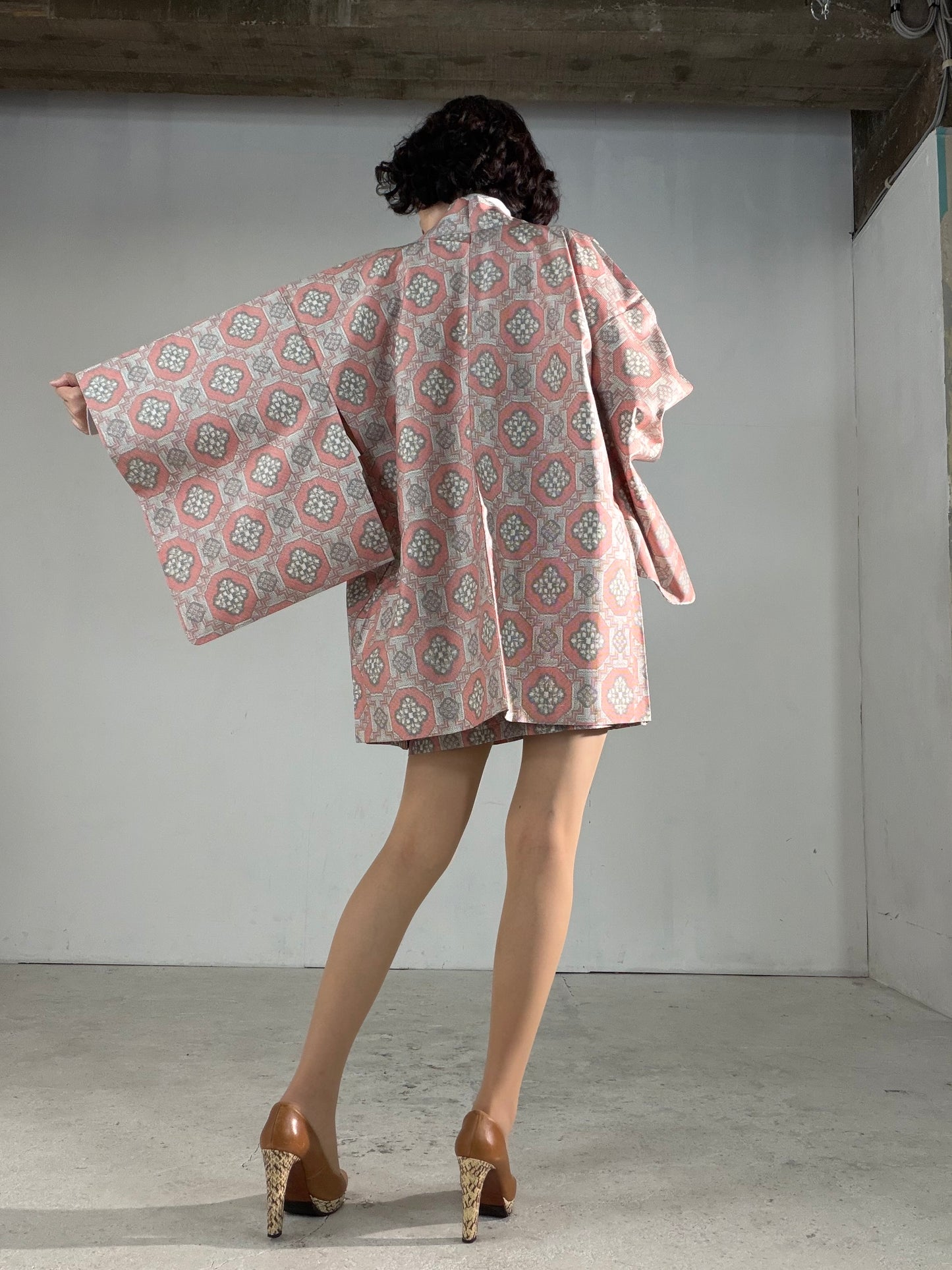 Vintage Tsumugi Haori & Kimono Skirt Set "AIC003" — Upcycled from Japanese Kimono