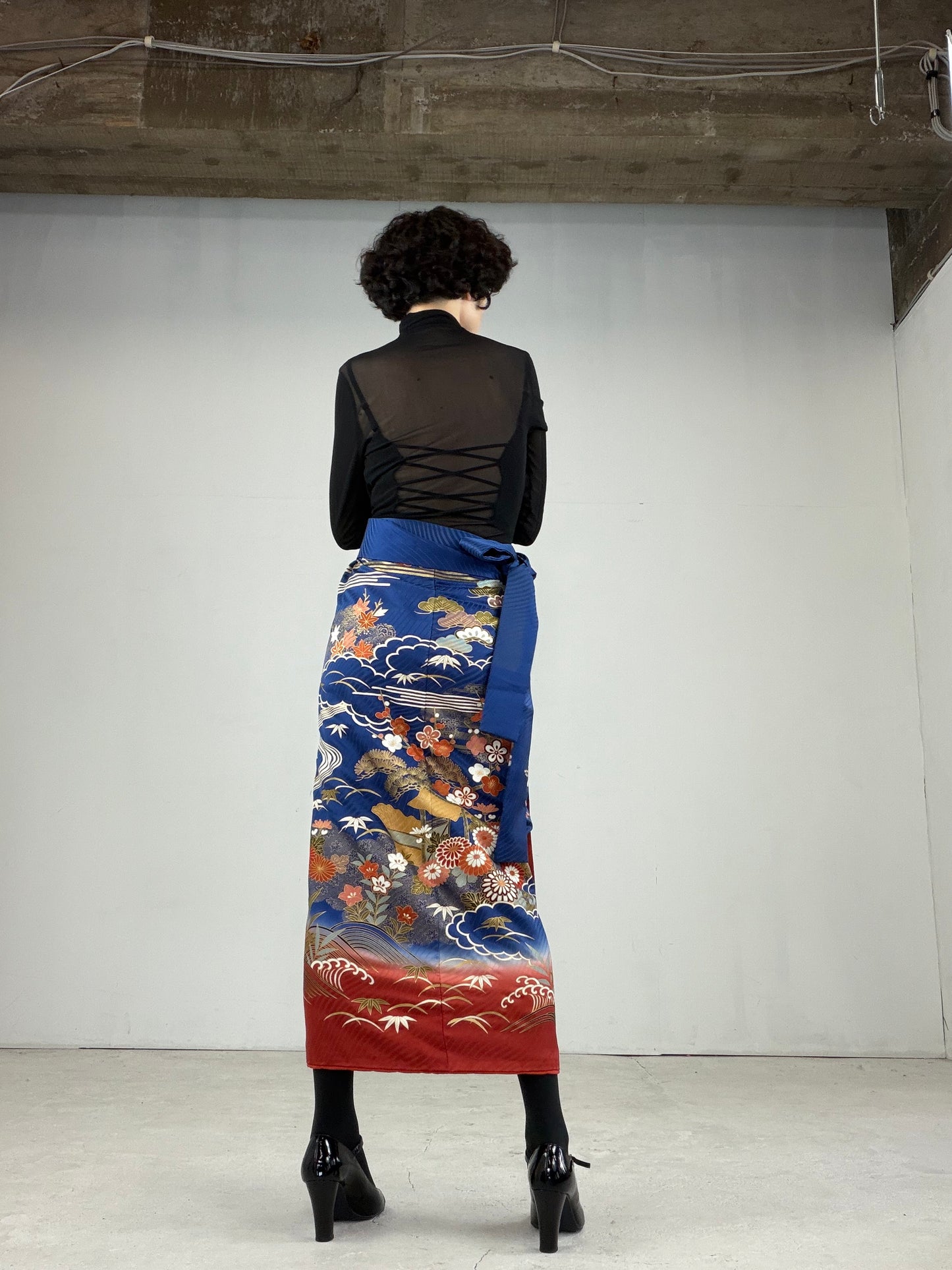 IROTOME SKIRT UPCYCLED FROM JAPANESE KIMONO "IRO120"