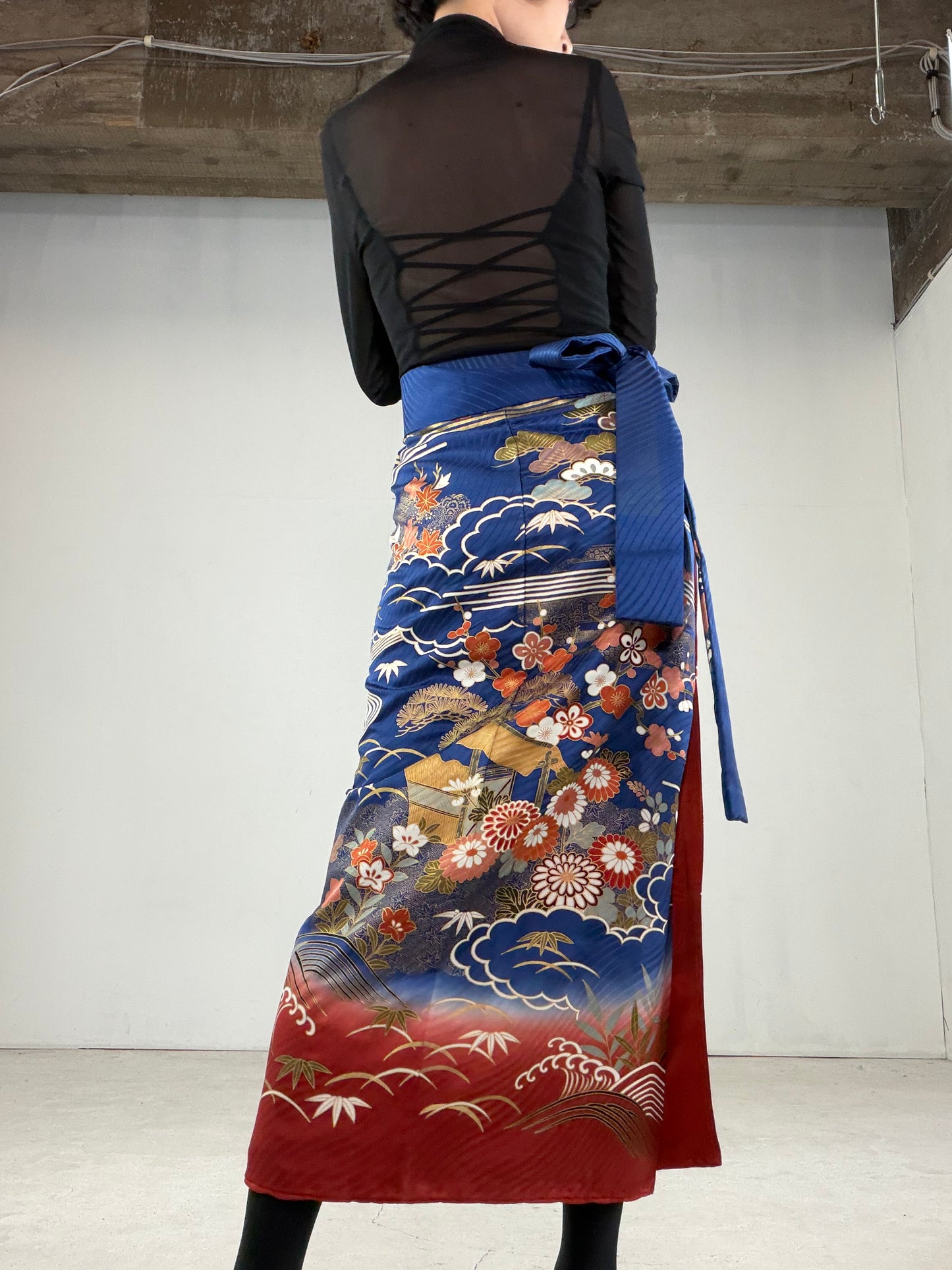 IROTOME SKIRT UPCYCLED FROM JAPANESE KIMONO "IRO120"