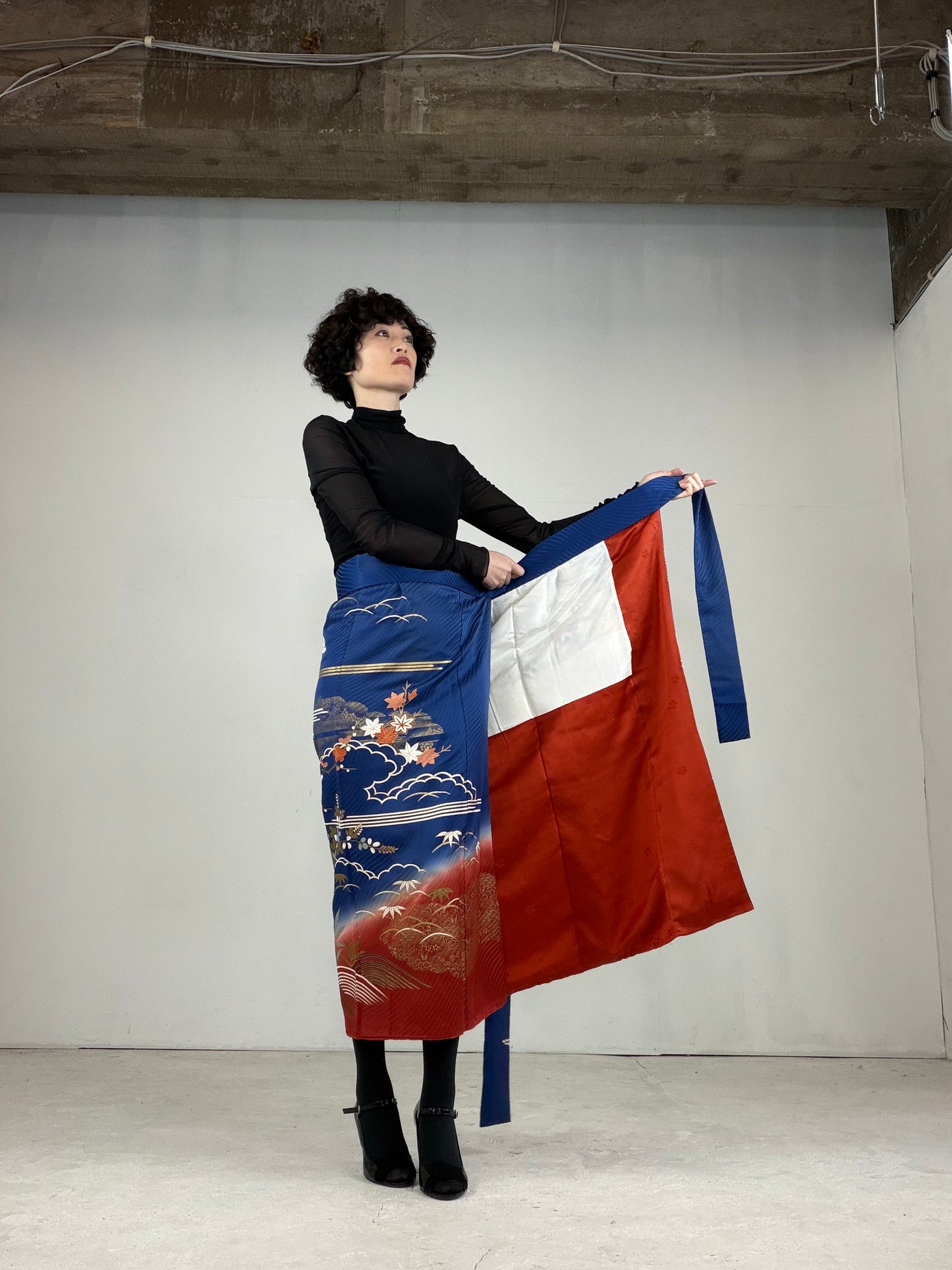 IROTOME SKIRT UPCYCLED FROM JAPANESE KIMONO "IRO120"