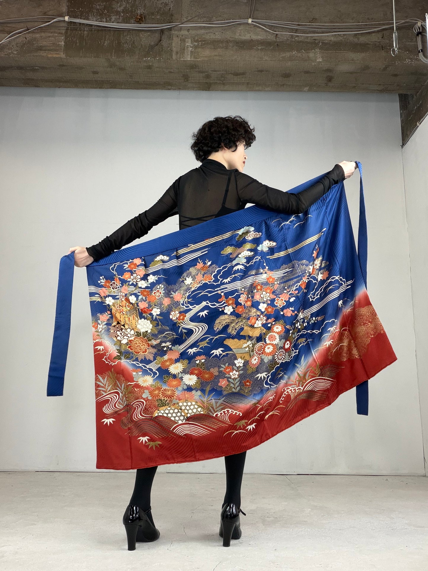 IROTOME SKIRT UPCYCLED FROM JAPANESE KIMONO "IRO120"