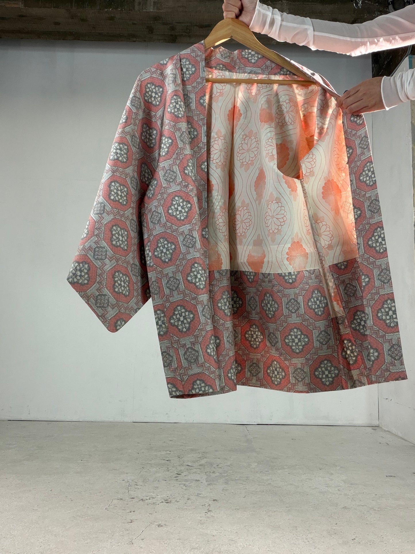 Vintage Tsumugi Haori & Kimono Skirt Set "AIC003" — Upcycled from Japanese Kimono