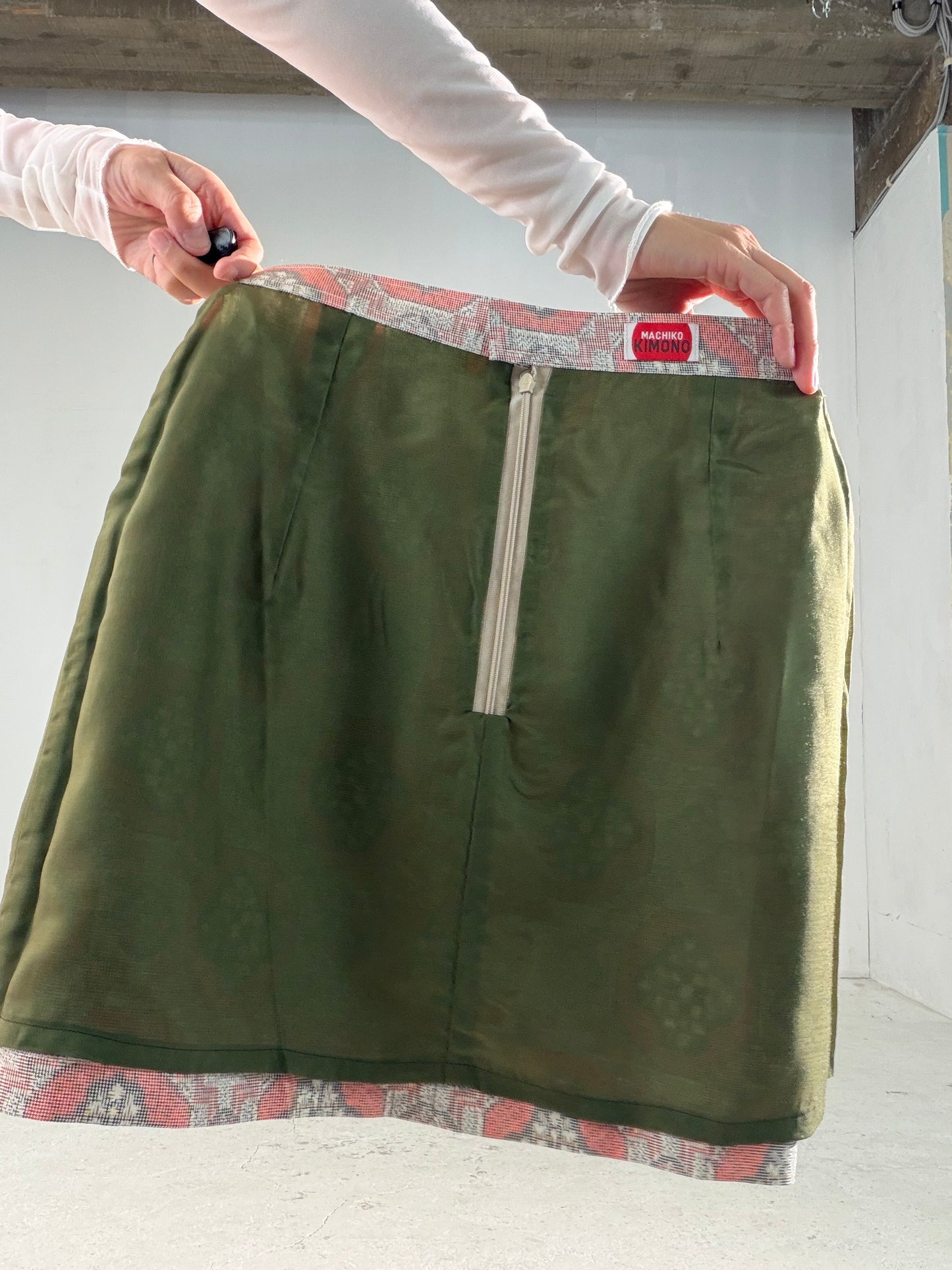 Vintage Tsumugi Haori & Kimono Skirt Set "AIC003" — Upcycled from Japanese Kimono