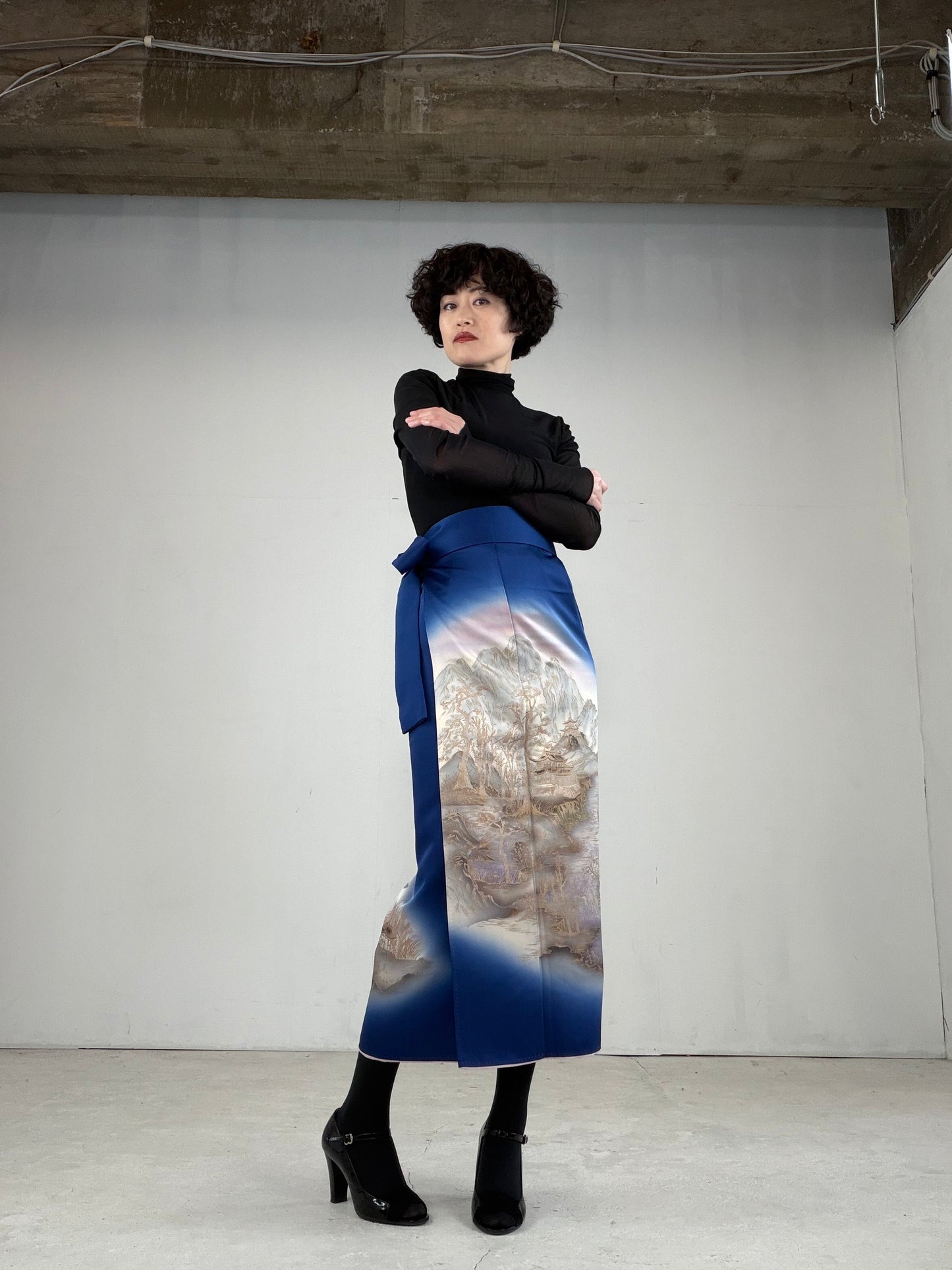 IROTOME SKIRT UPCYCLED FROM JAPANESE KIMONO "IRO119"