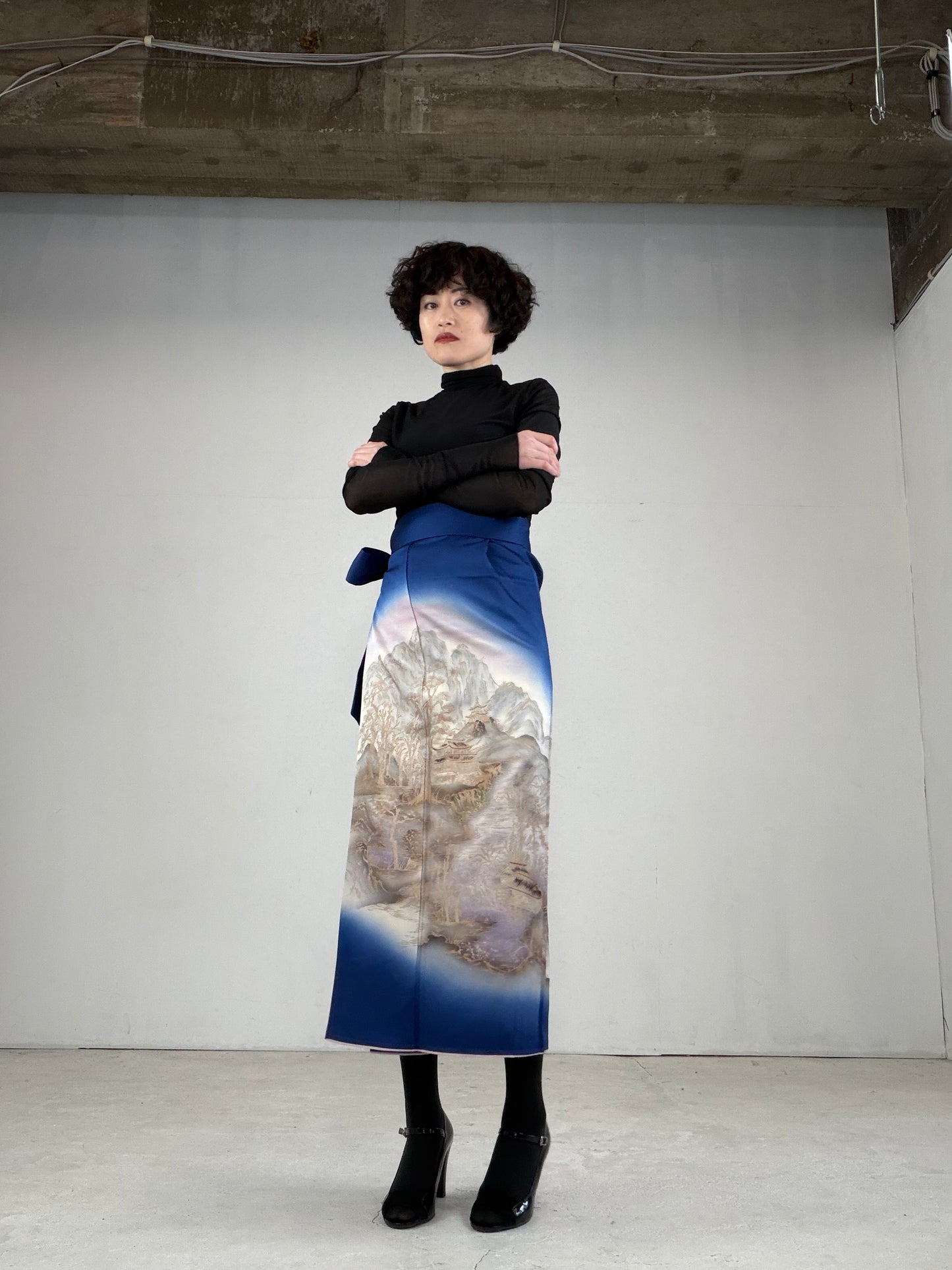 IROTOME SKIRT UPCYCLED FROM JAPANESE KIMONO "IRO119"