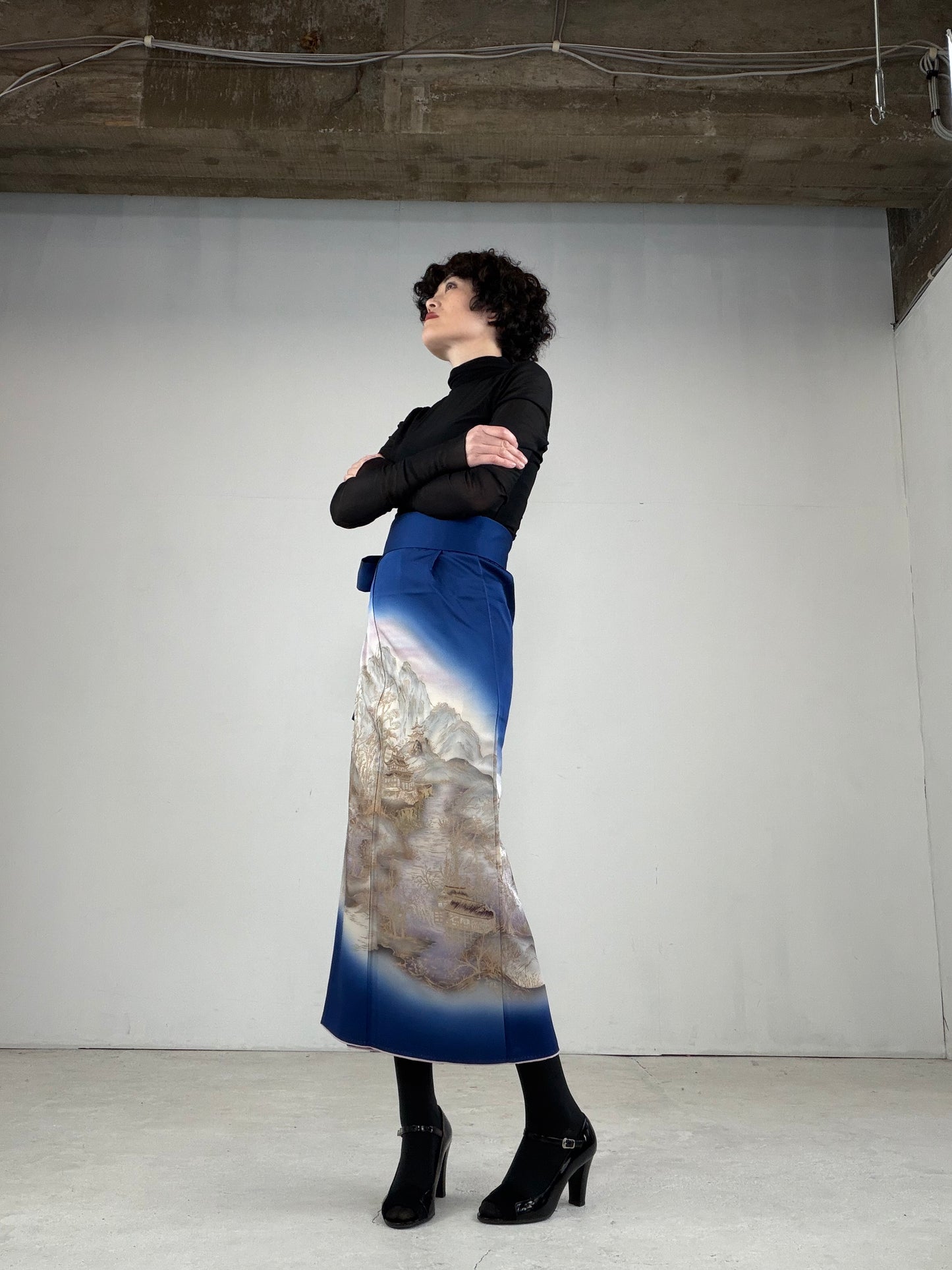 IROTOME SKIRT UPCYCLED FROM JAPANESE KIMONO "IRO119"