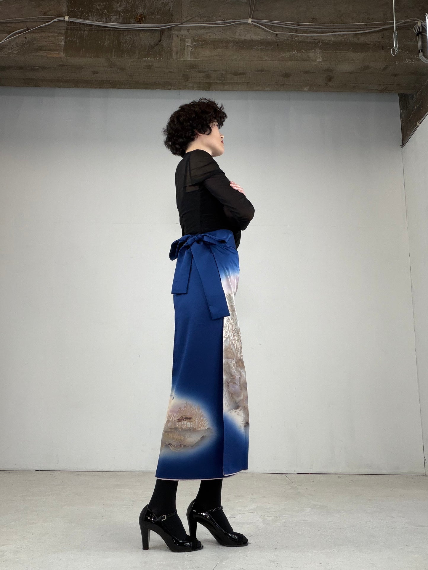 IROTOME SKIRT UPCYCLED FROM JAPANESE KIMONO "IRO119"