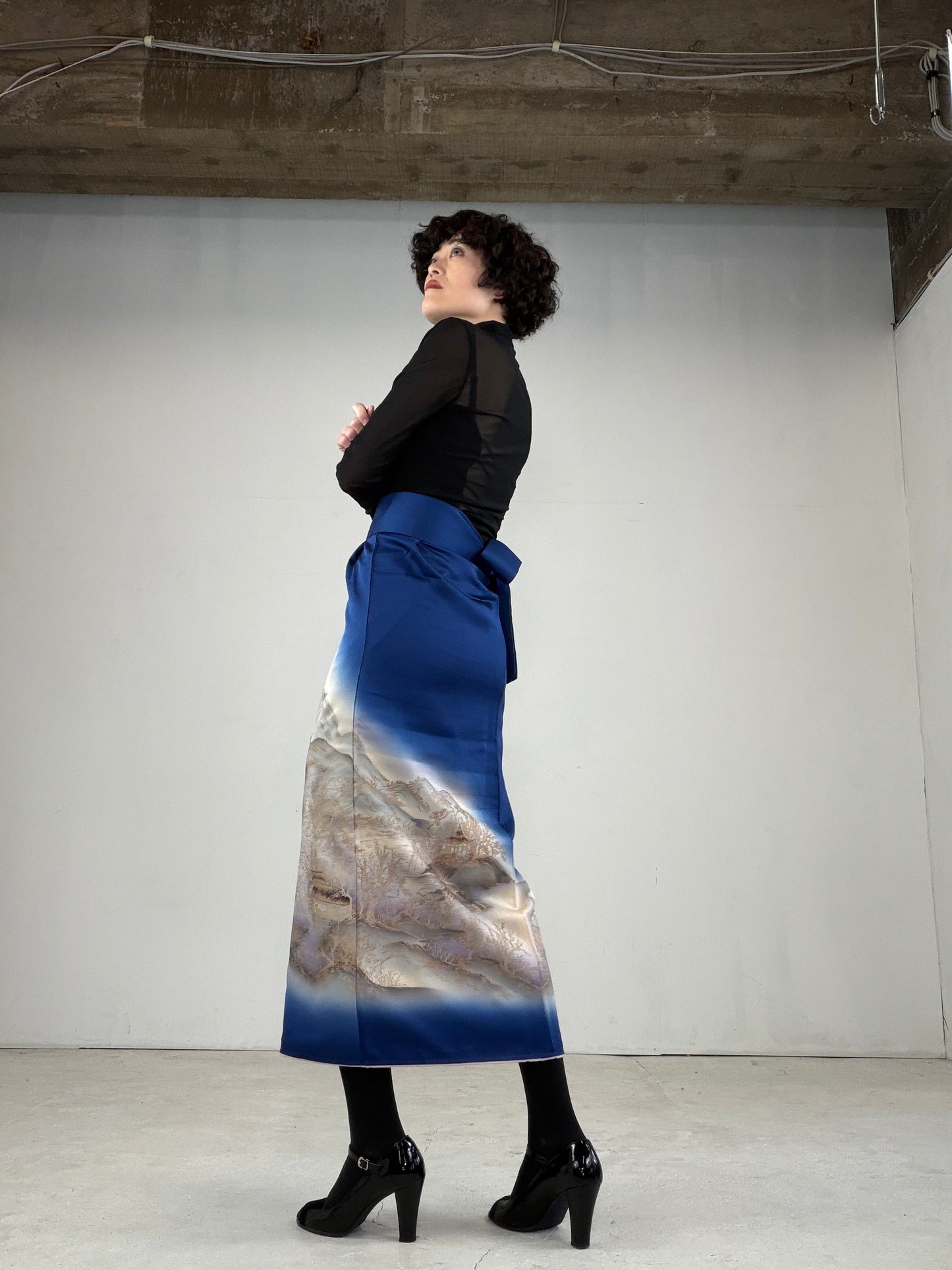IROTOME SKIRT UPCYCLED FROM JAPANESE KIMONO "IRO119"