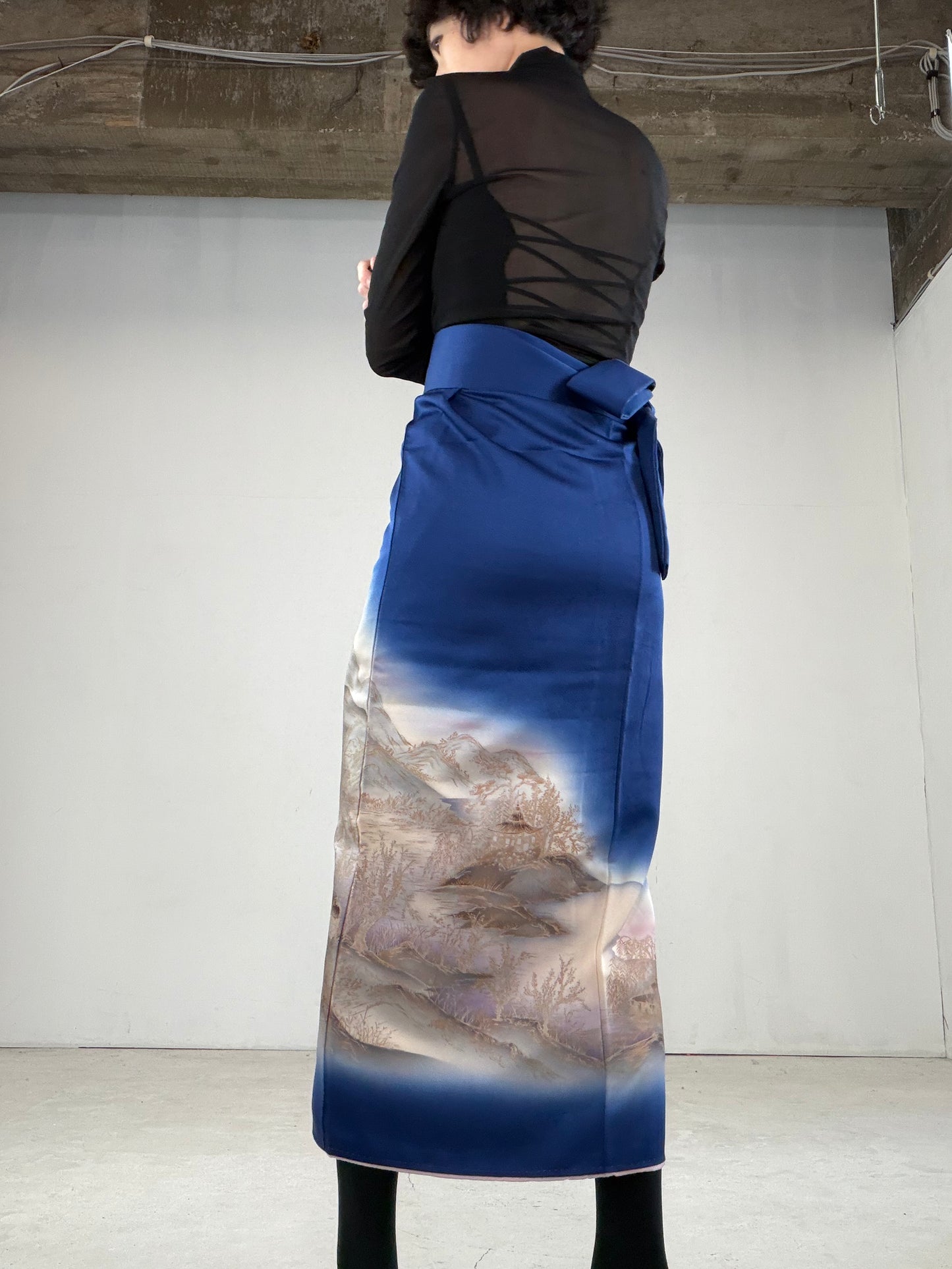IROTOME SKIRT UPCYCLED FROM JAPANESE KIMONO "IRO119"